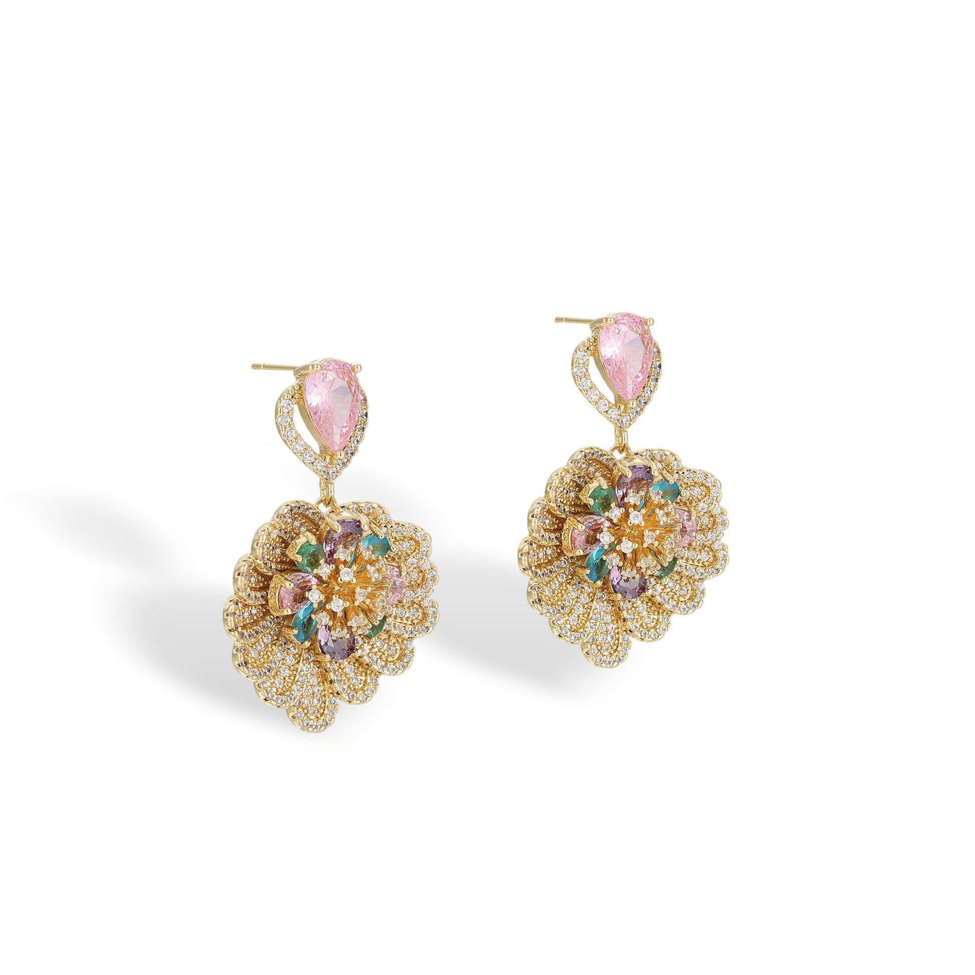 Daglinde 14K Gold Floral Earrings & Necklace Set