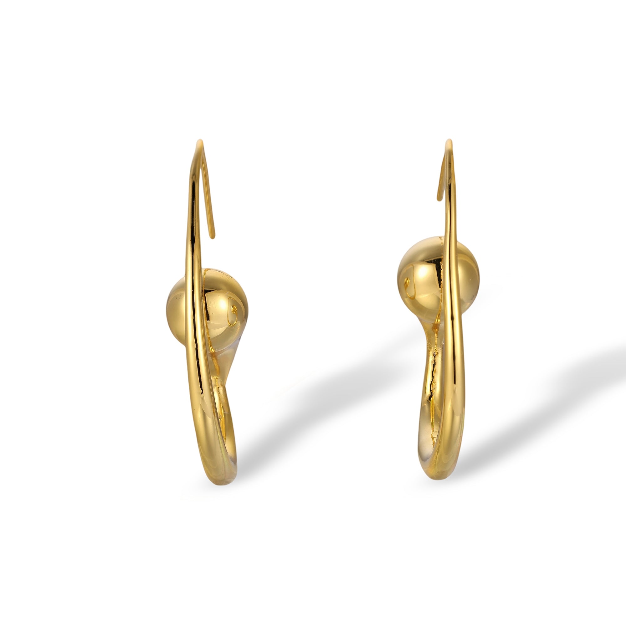 Dagmina 14K Gold Ball Hook Earrings