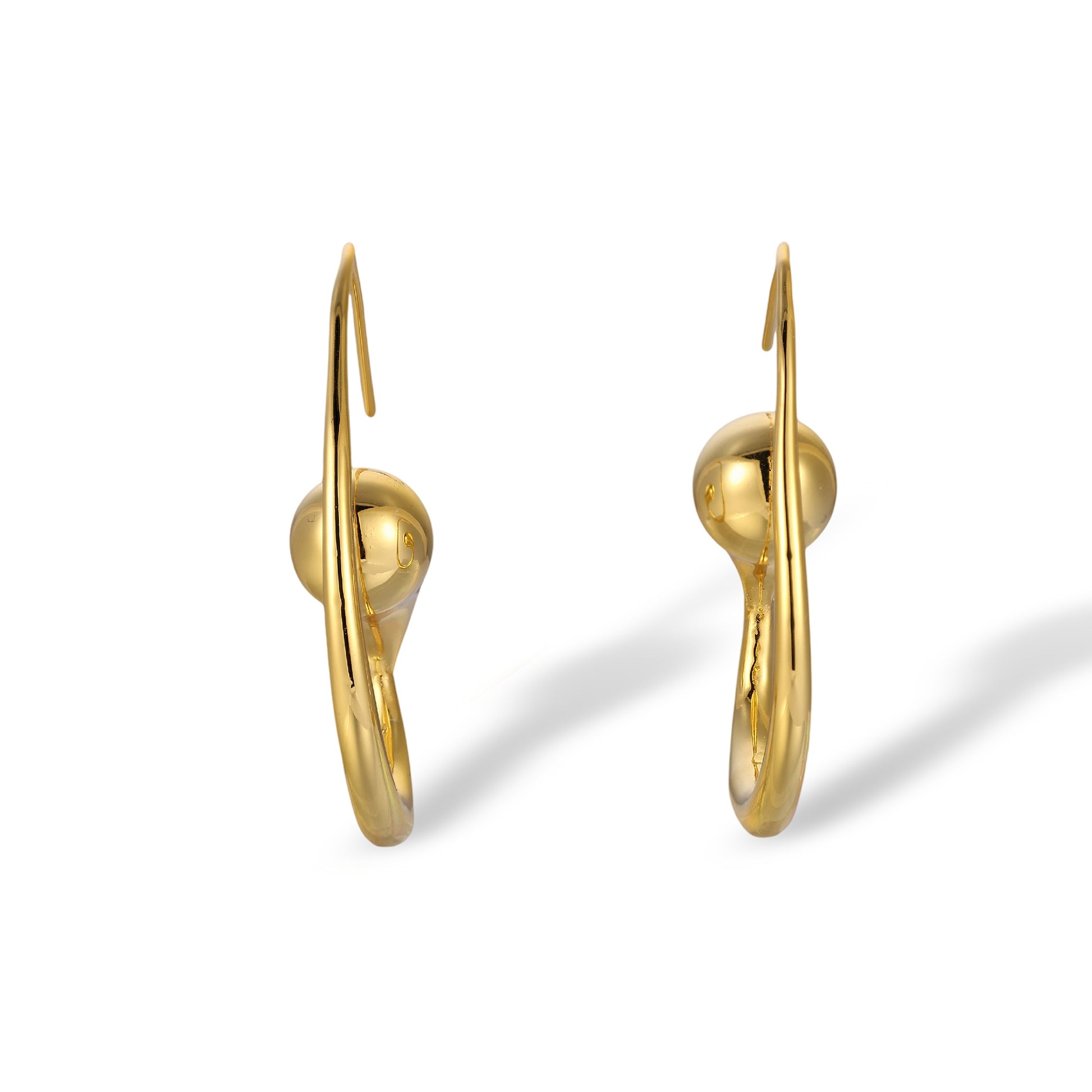 Dagmina 14K Gold Ball Hook Earrings
