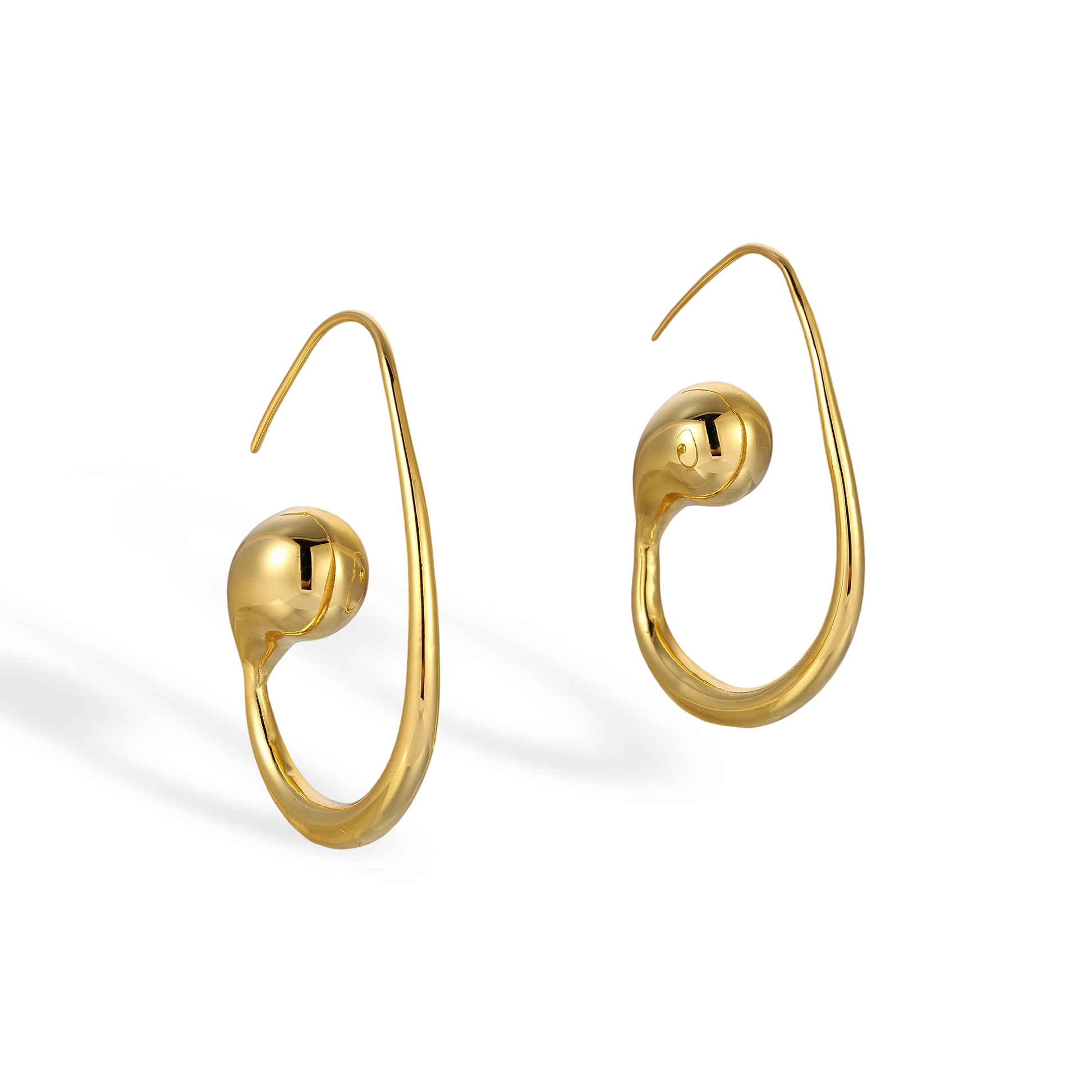 Dagmina 14K Gold Ball Hook Earrings