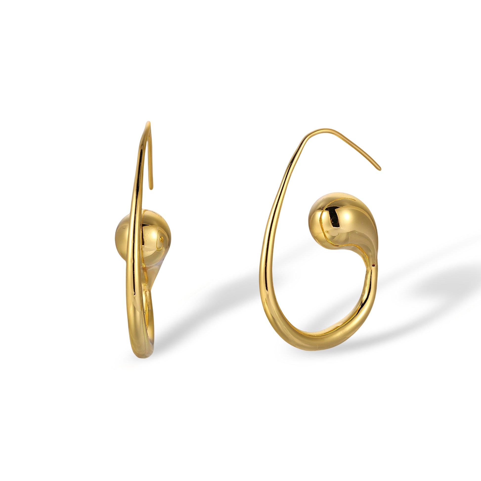 Dagmina 14K Gold Ball Hook Earrings