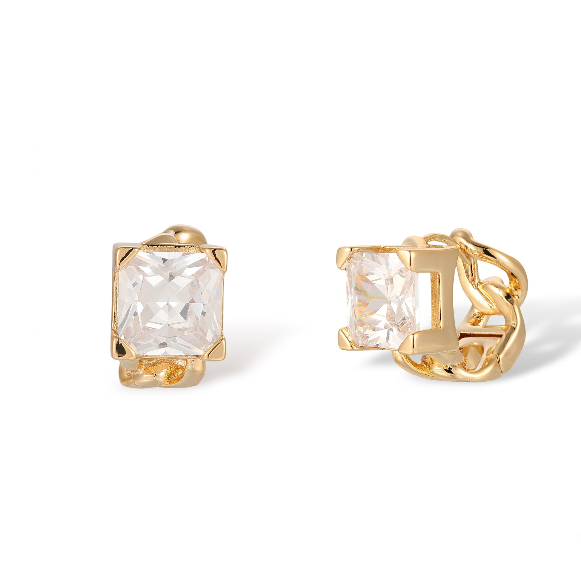 Dagswind 14K Gold Square Huggie Earrings
