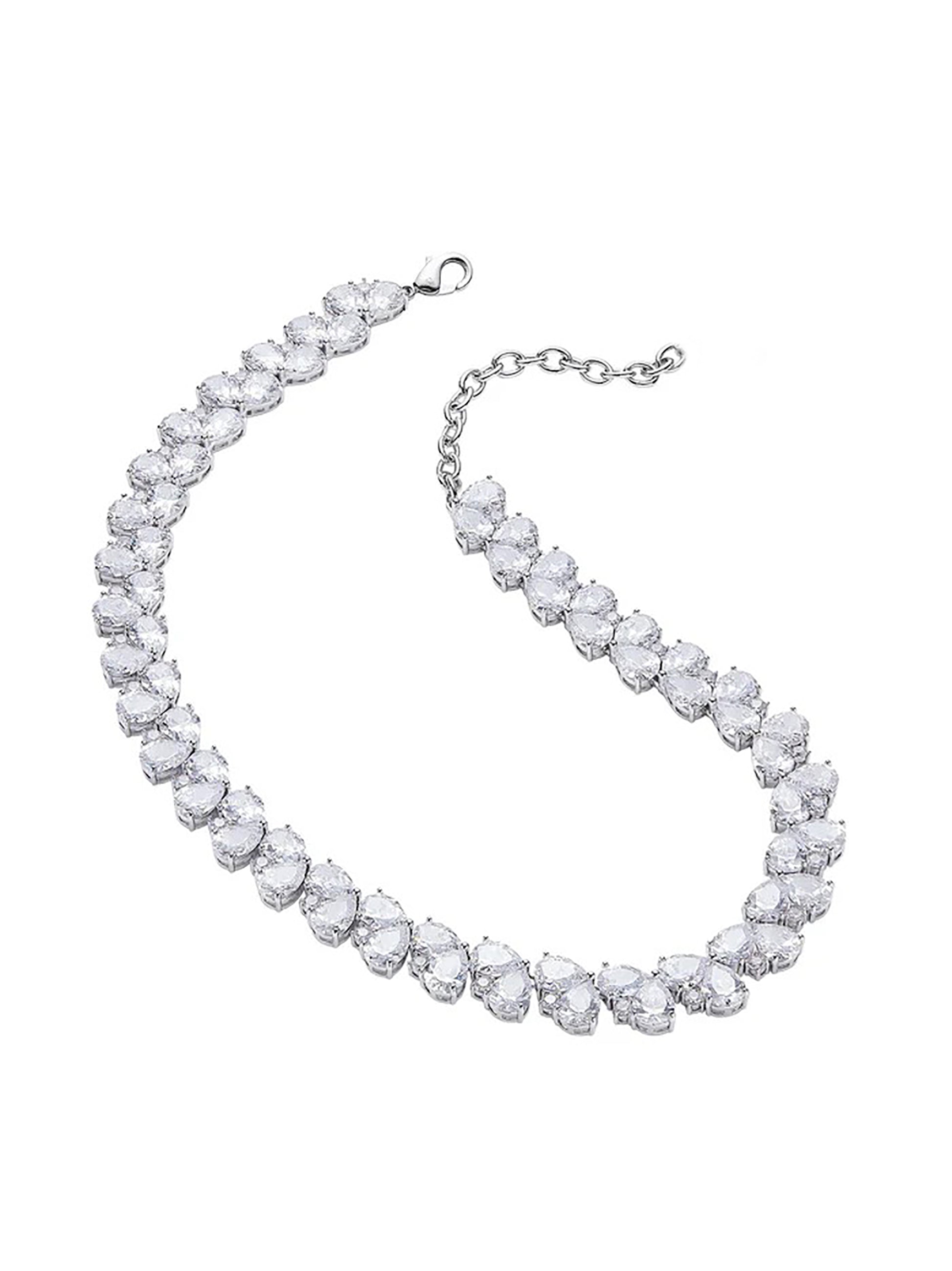 Dagtraud White Heart Choker Necklace
