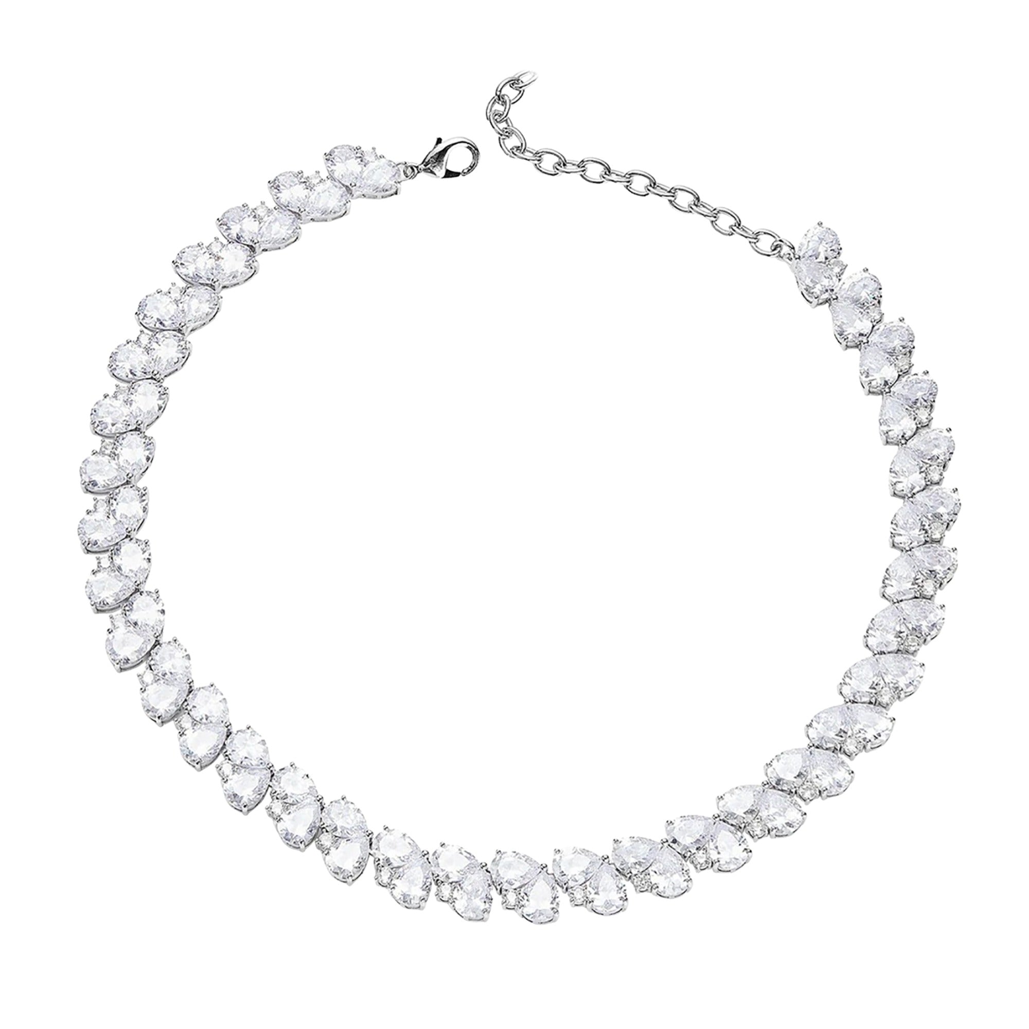 Dagtraud White Heart Choker Necklace