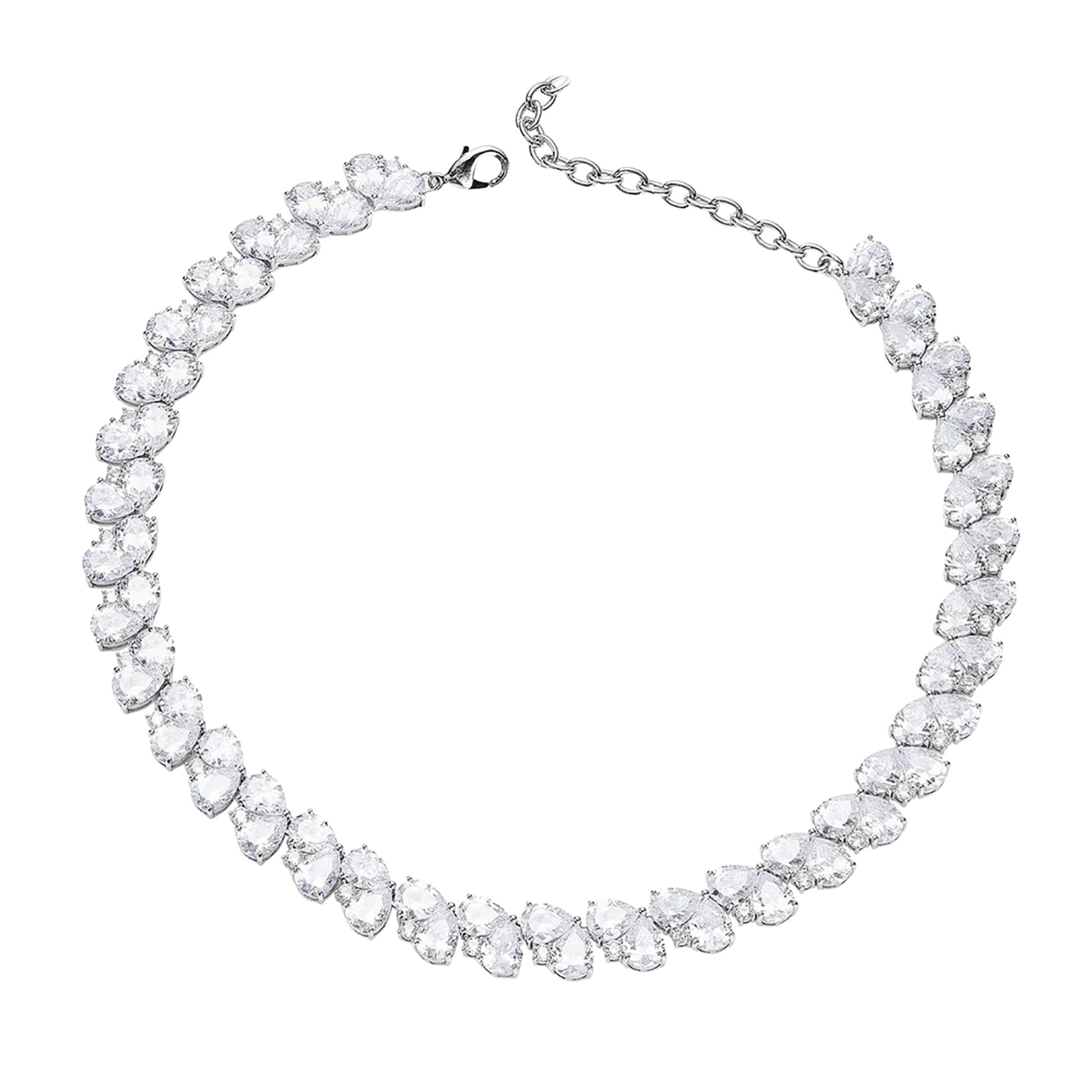 Dagtraud White Heart Choker Necklace