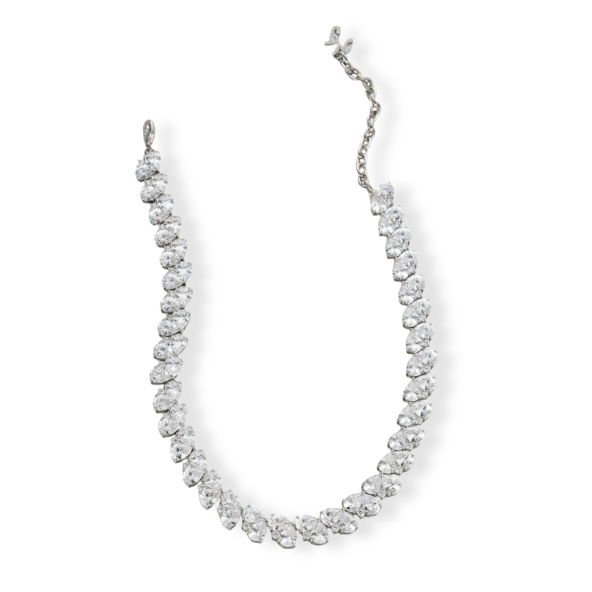 Dagtraud White Heart Choker Necklace