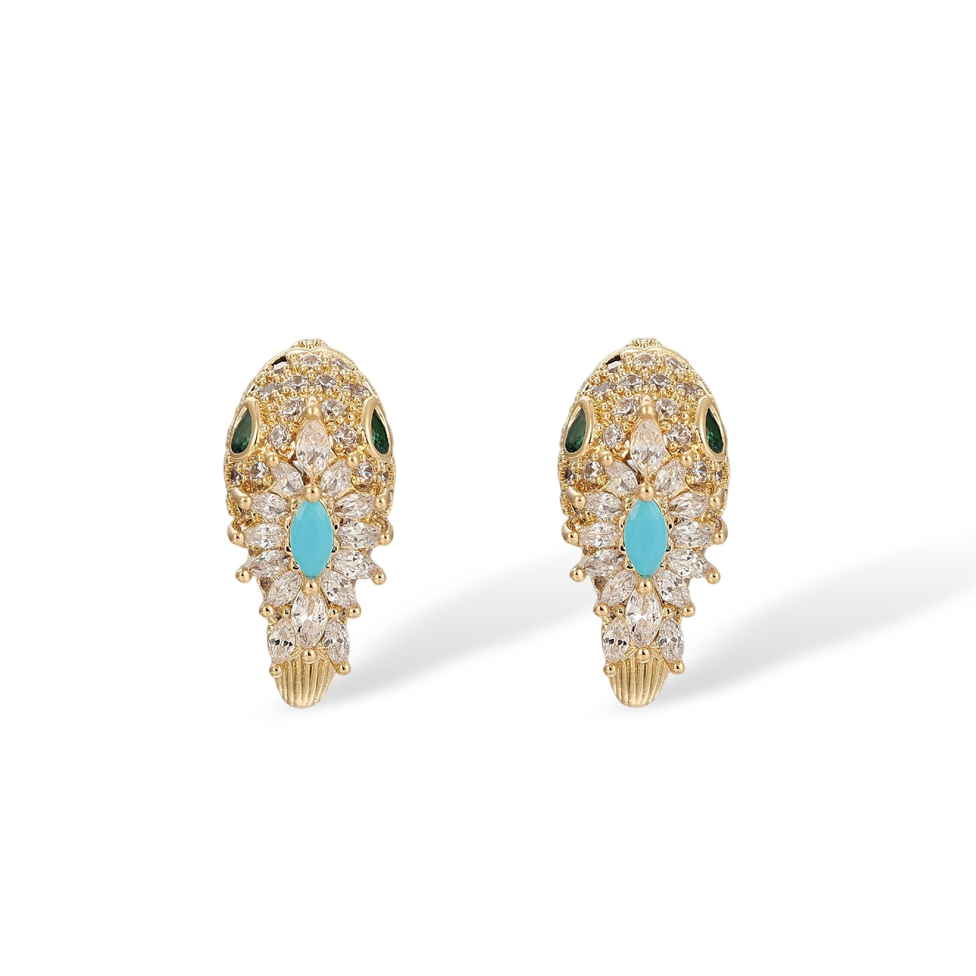 Dagwina 10K Gold Snake Stud Earrings & Necklace Set