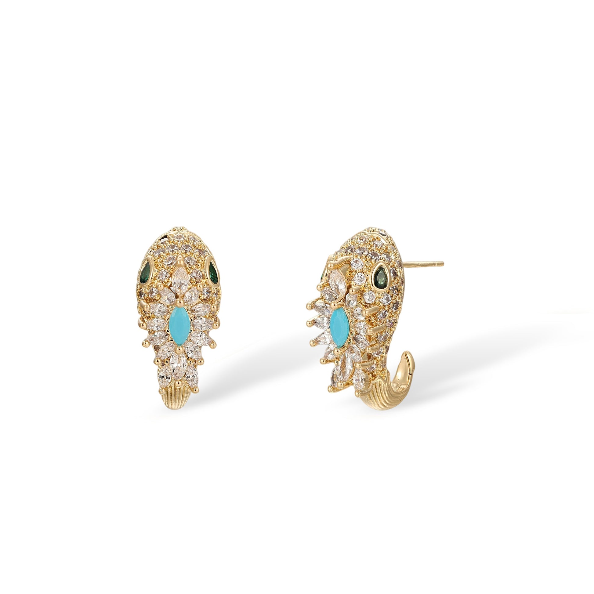 Dagwina 10K Gold Snake Stud Earrings & Necklace Set