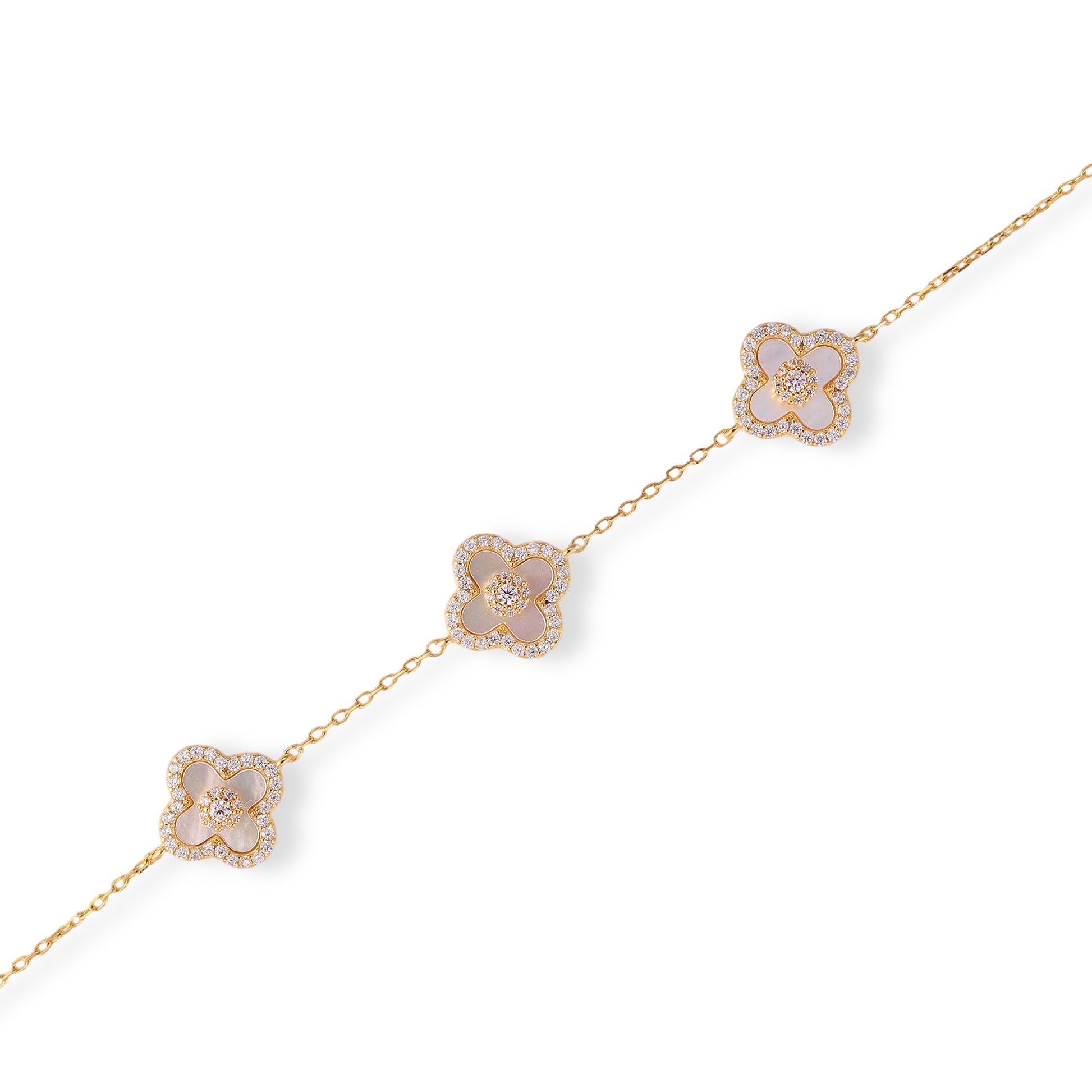 Danae 14K Gold Trèfle Mother-of Pearl Bracelet