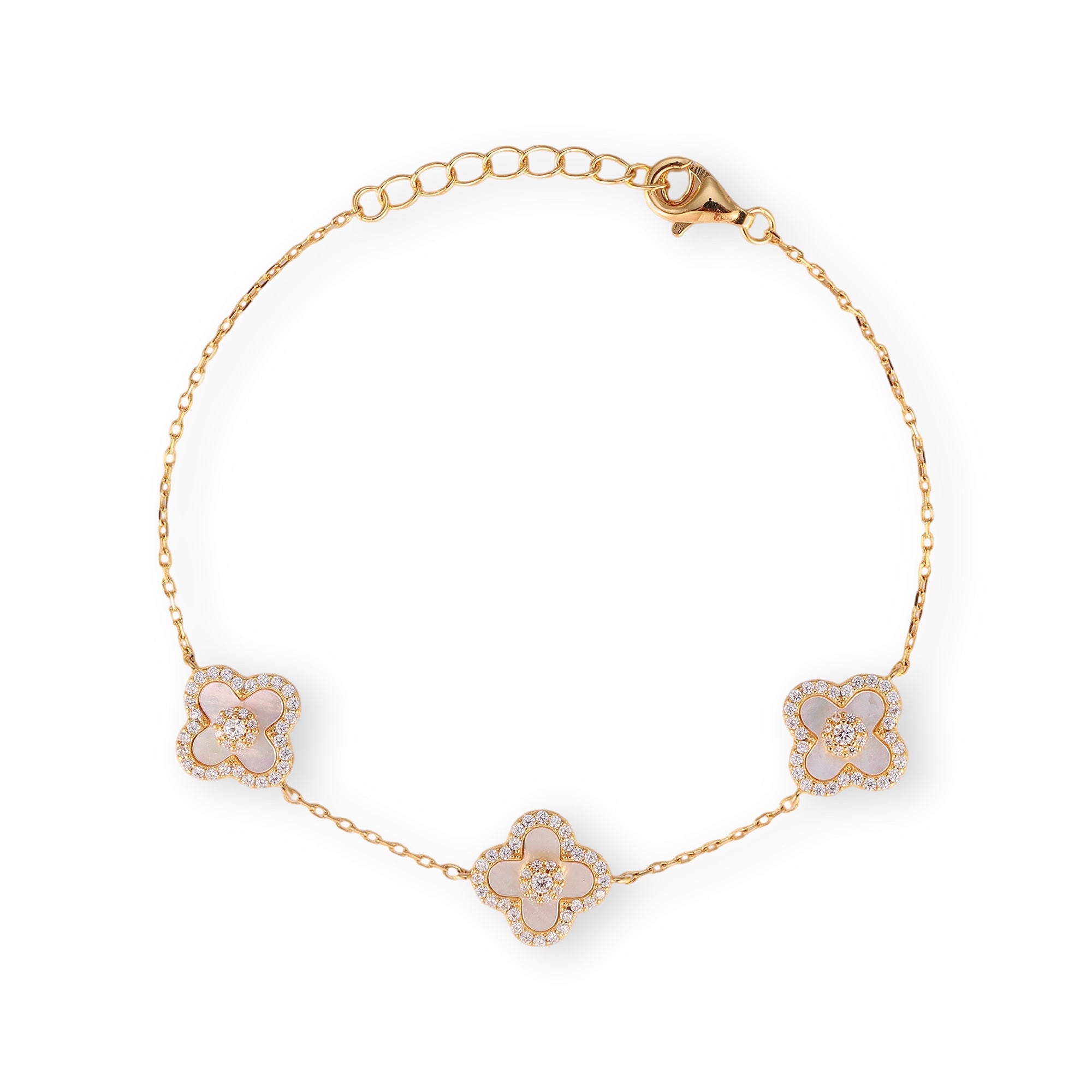 Danae 14K Gold Trèfle Mother-of Pearl Bracelet