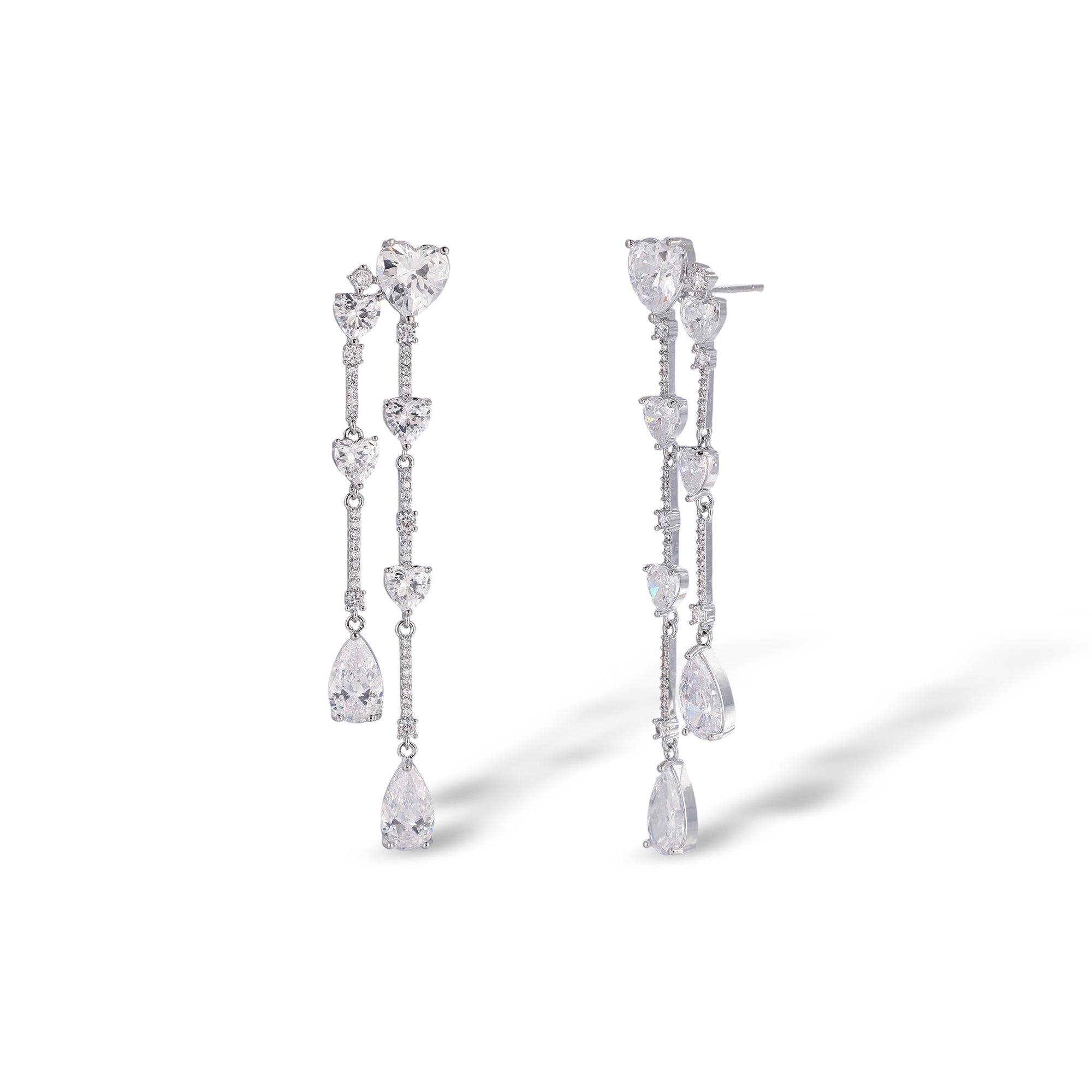 Danica White Heart Teardrop Earrings