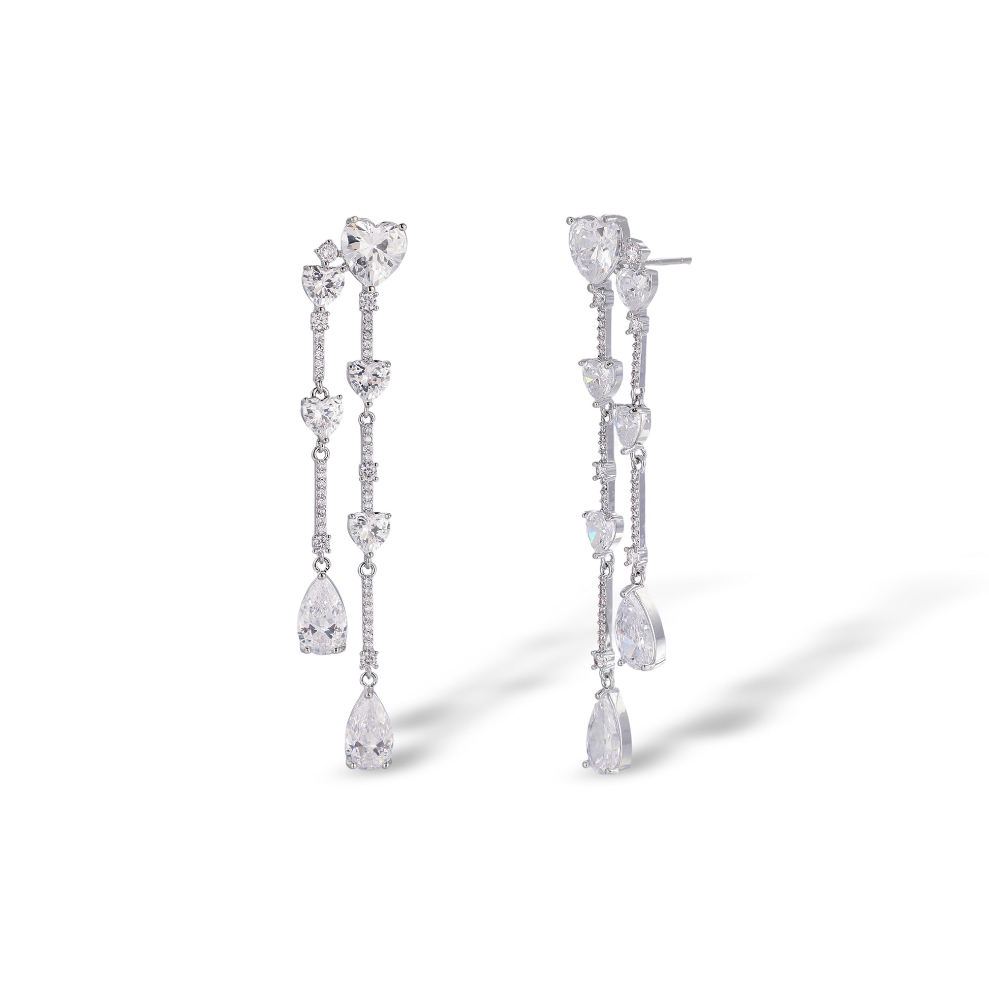 Danica White Heart Teardrop Earrings