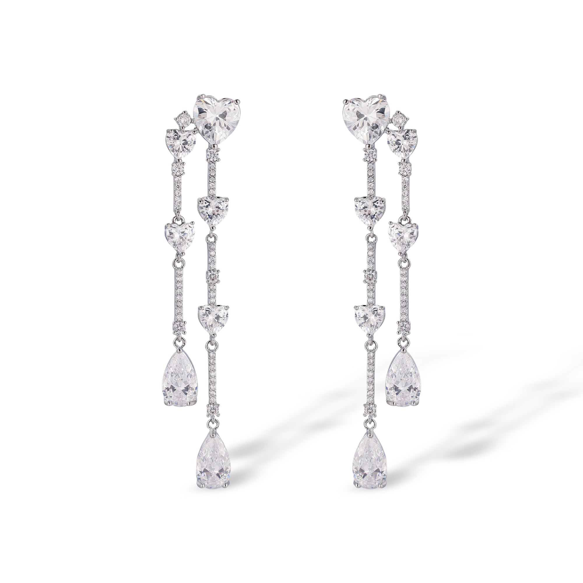 Danica White Heart Teardrop Earrings