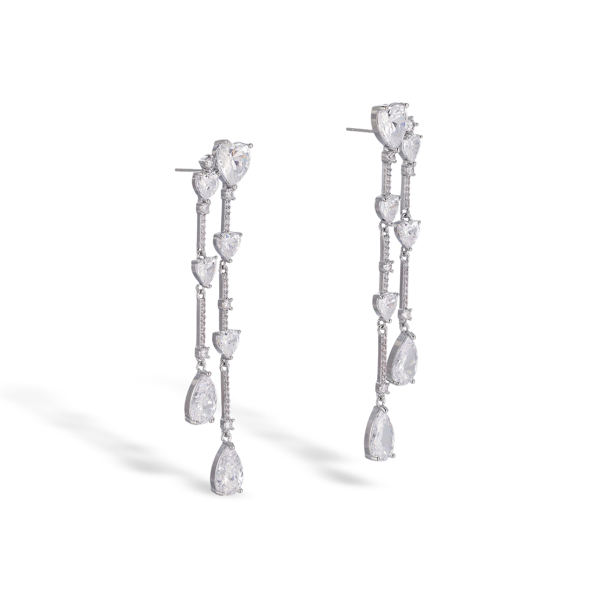 Danica White Heart Teardrop Earrings