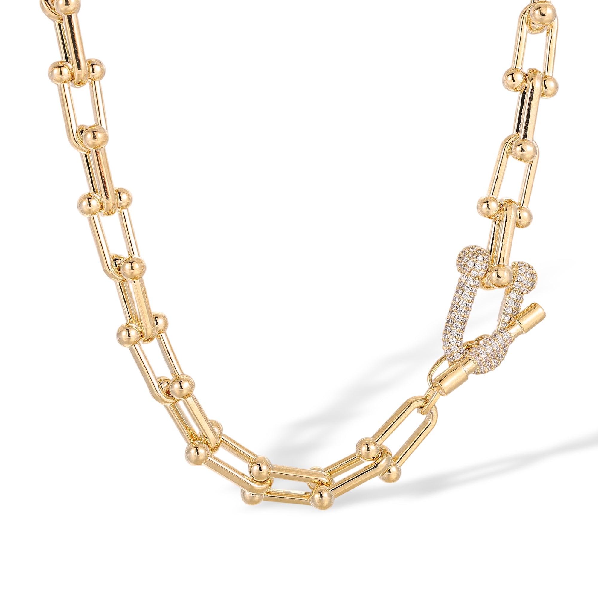 Daniela 14K Gold T-Bar Link Necklace