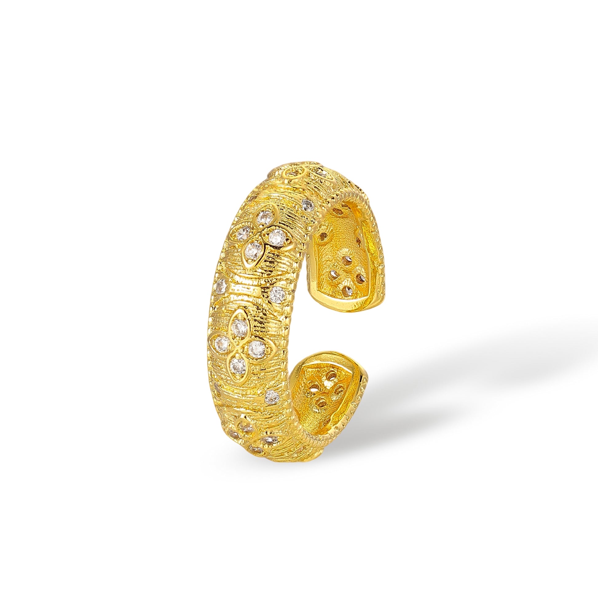 Dauphine 14K Gold Floral Open Ring