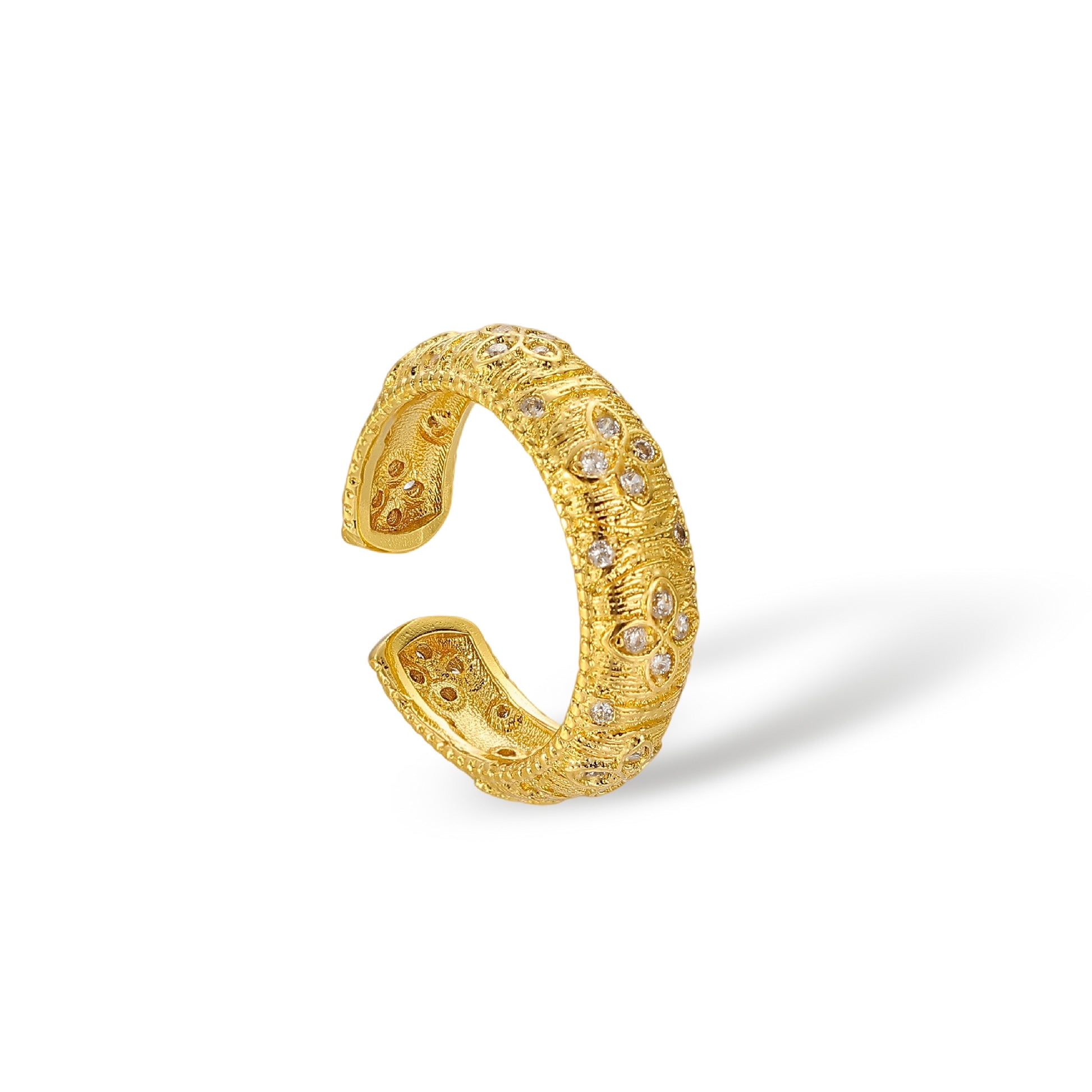 Dauphine 14K Gold Floral Open Ring