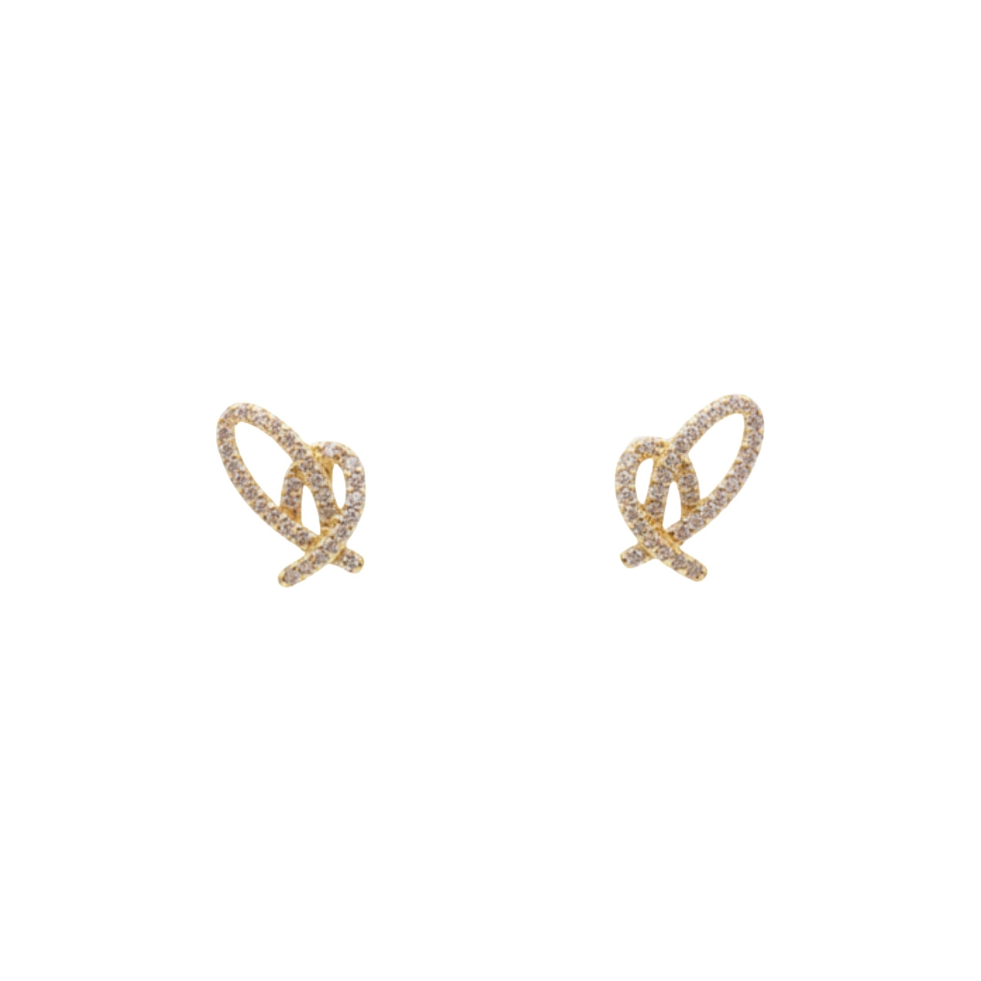 Délicat 14K Gold Heart Stud Earrings