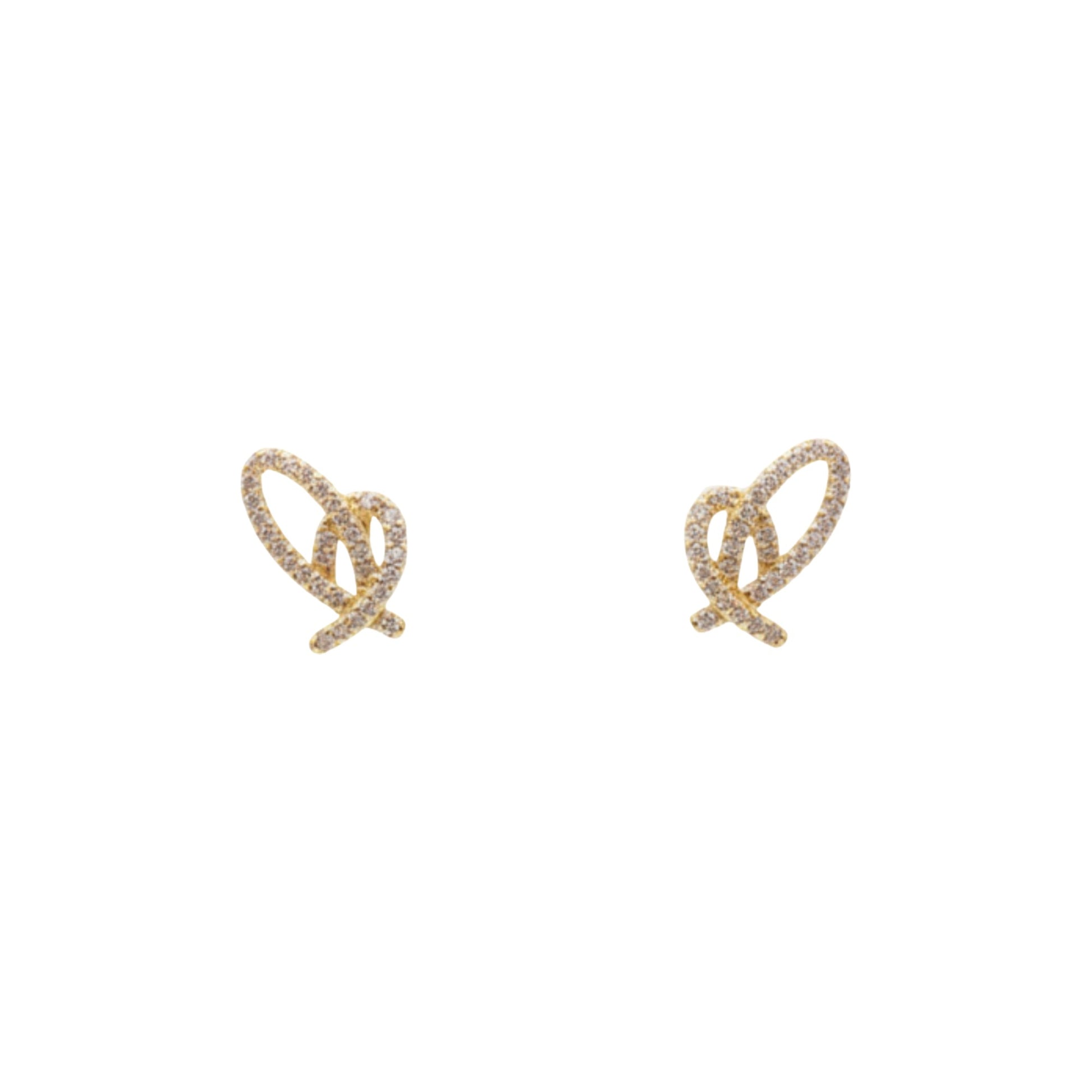 Délicat 14K Gold Heart Stud Earrings