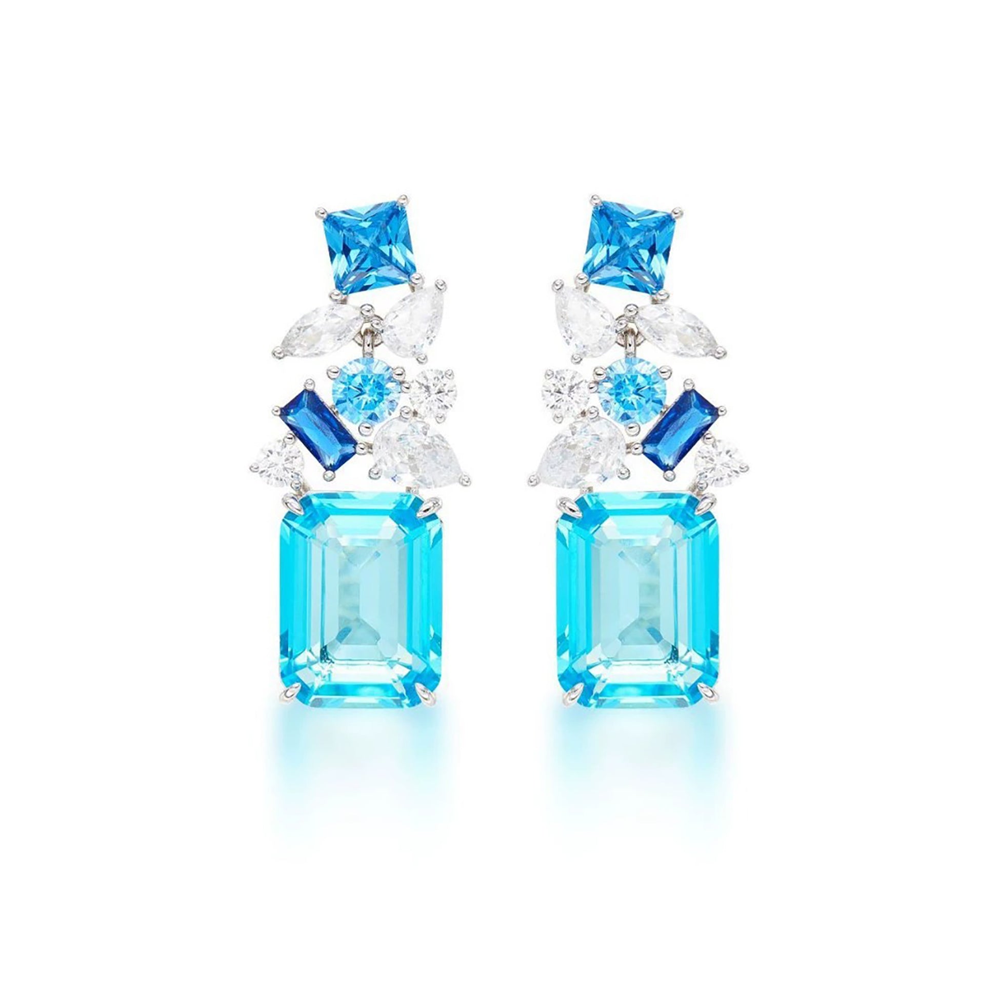 Dellarose Blue Emerald Earrings