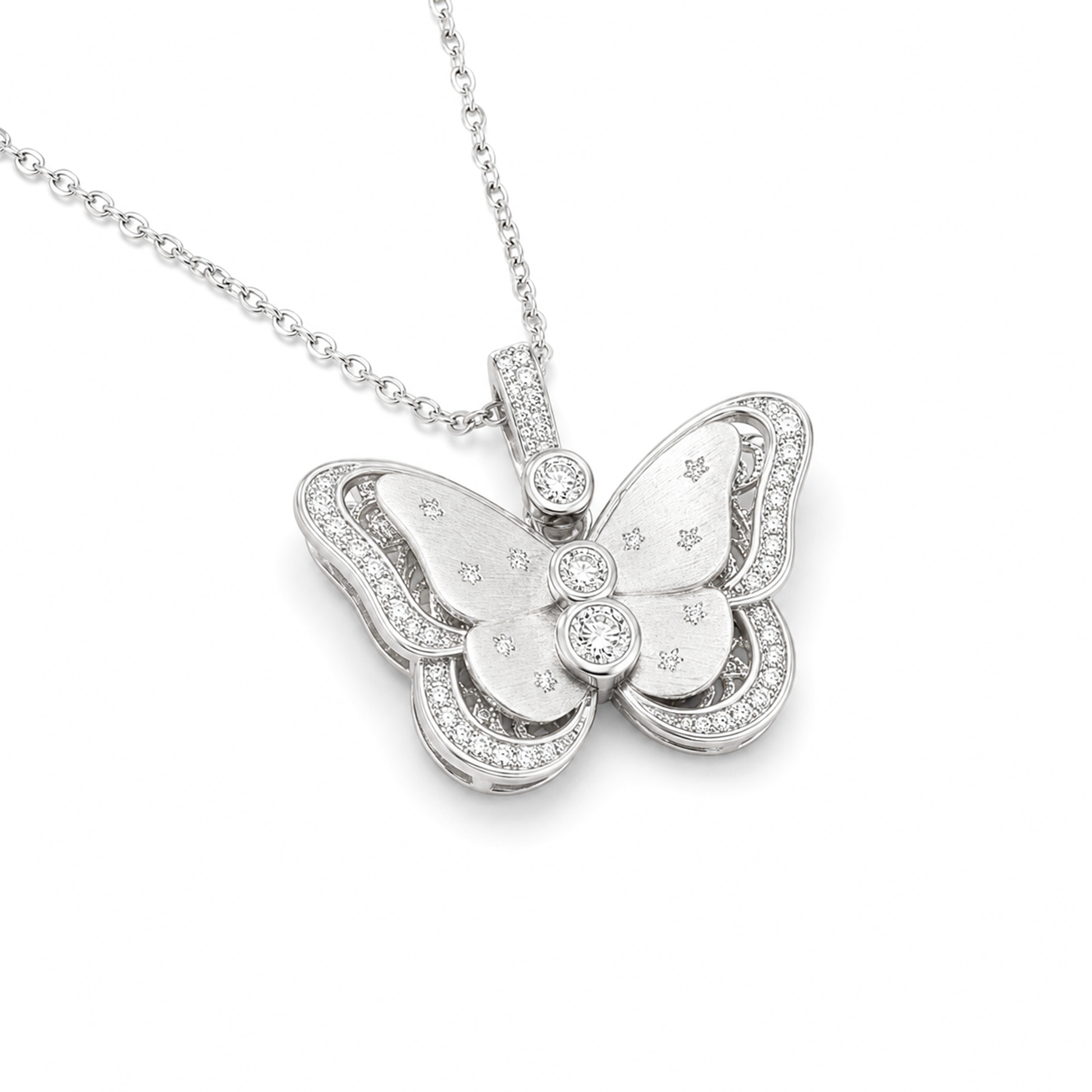 Delphine 14K Gold Butterfly Moissanite Necklace