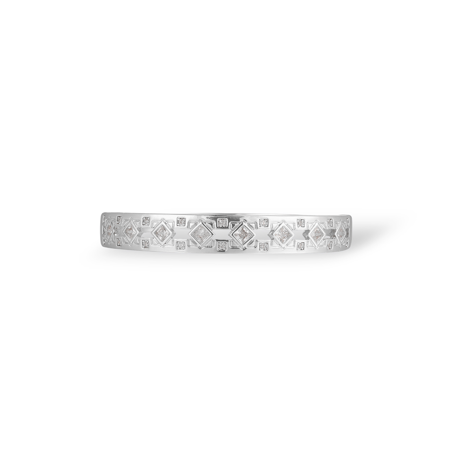 Denise 14K Gold Hollow Rhombus Bangle