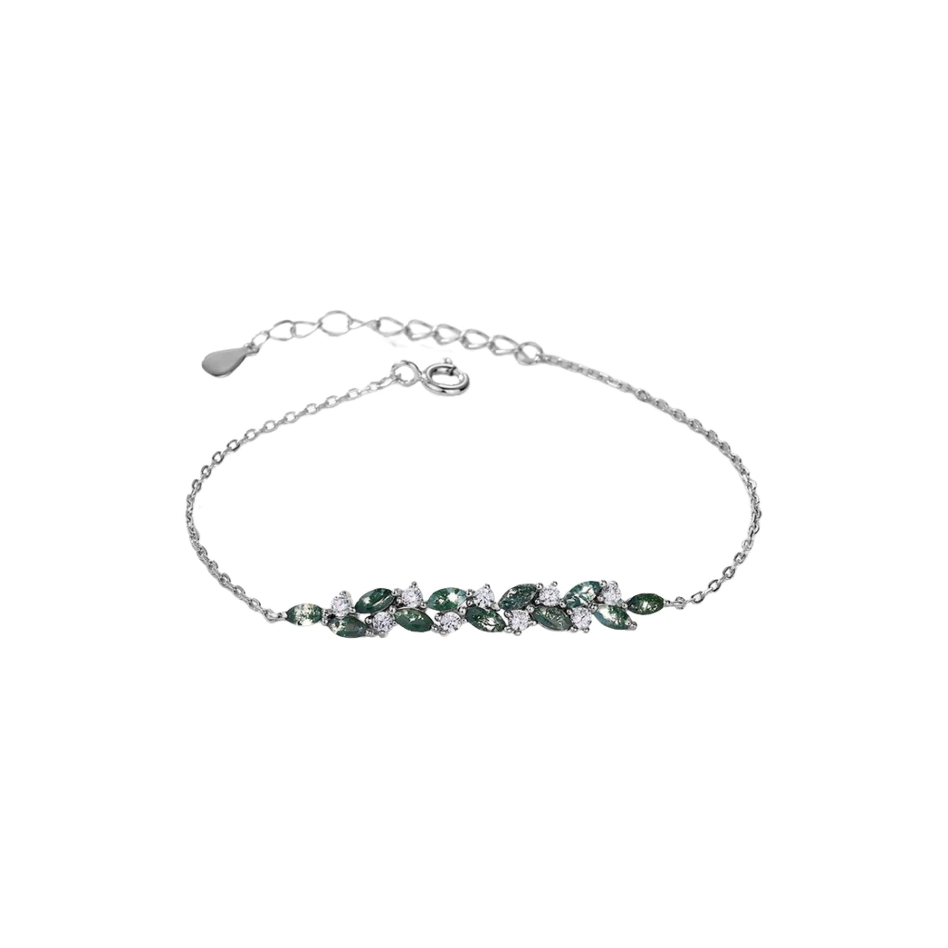 Désirée Moss Green Leaf Bracelet