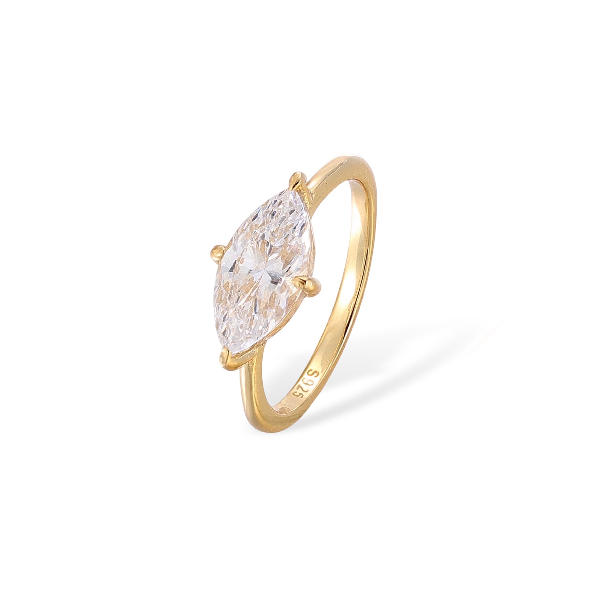 Dietwina 14K Gold Marquise Ring Set