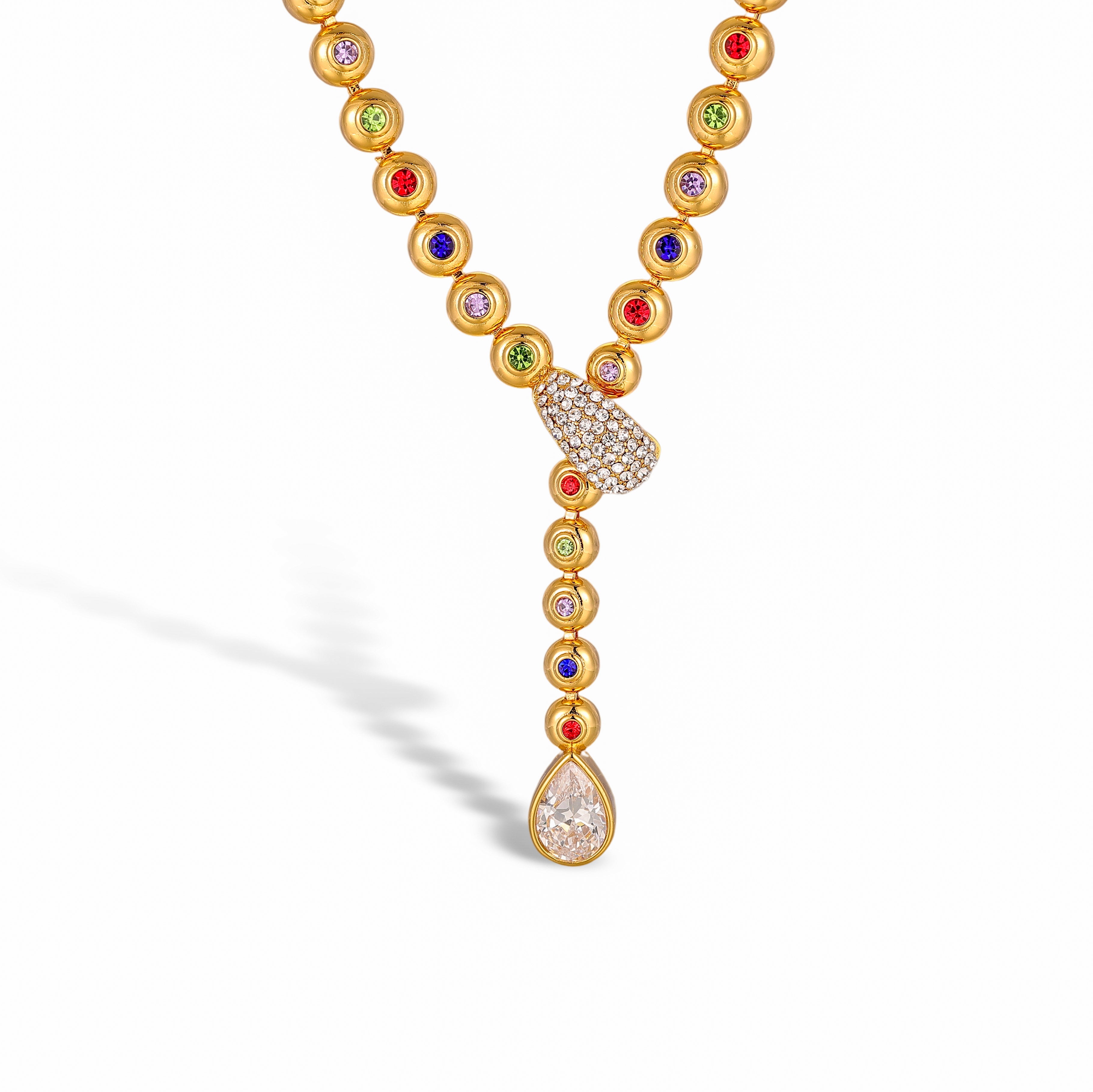 Dione 14K Gold Multicolor Round Necklace