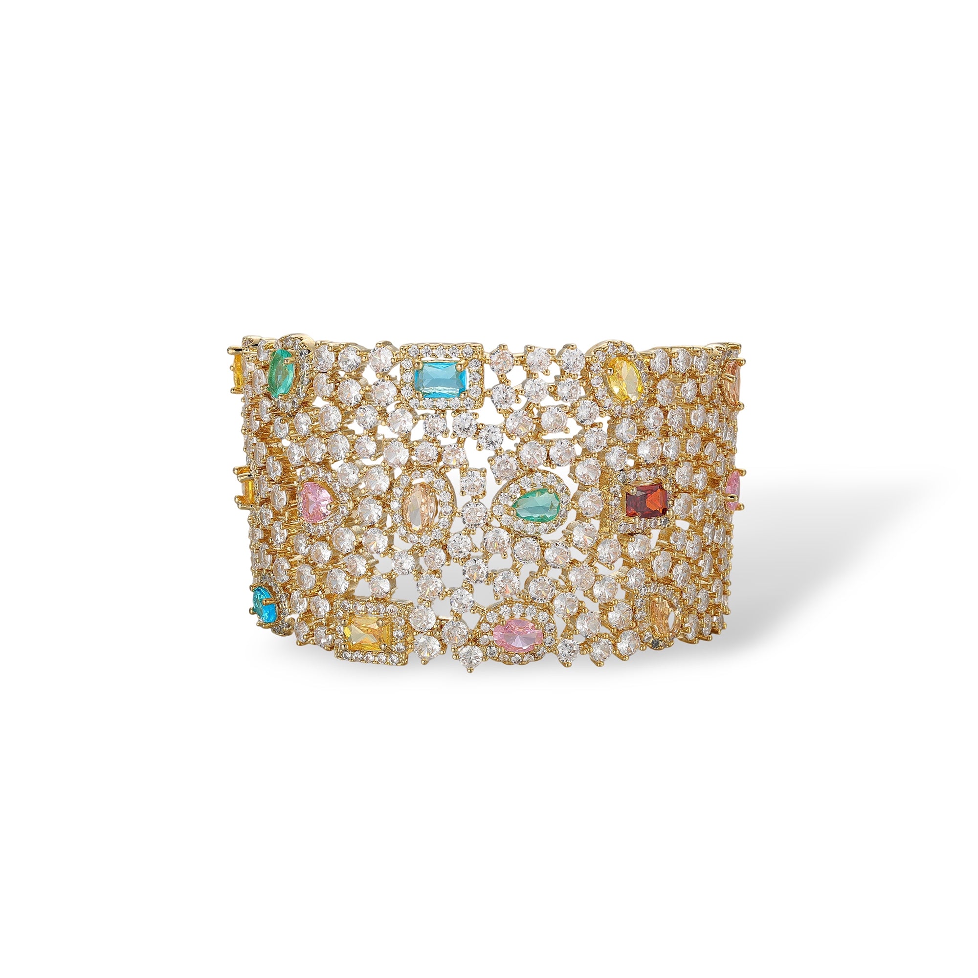 Dionysa Multicolor Mixed Shape Open Bangle