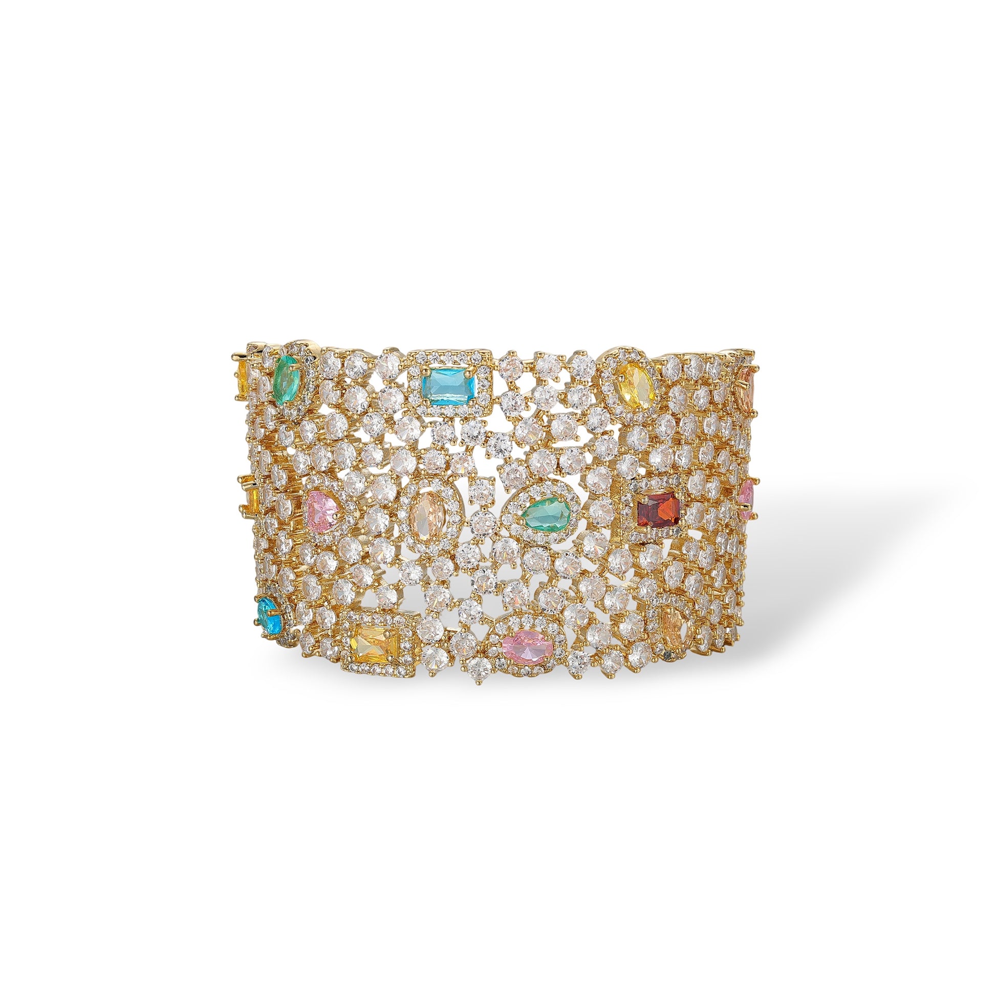 Dionysa Multicolor Mixed Shape Open Bangle