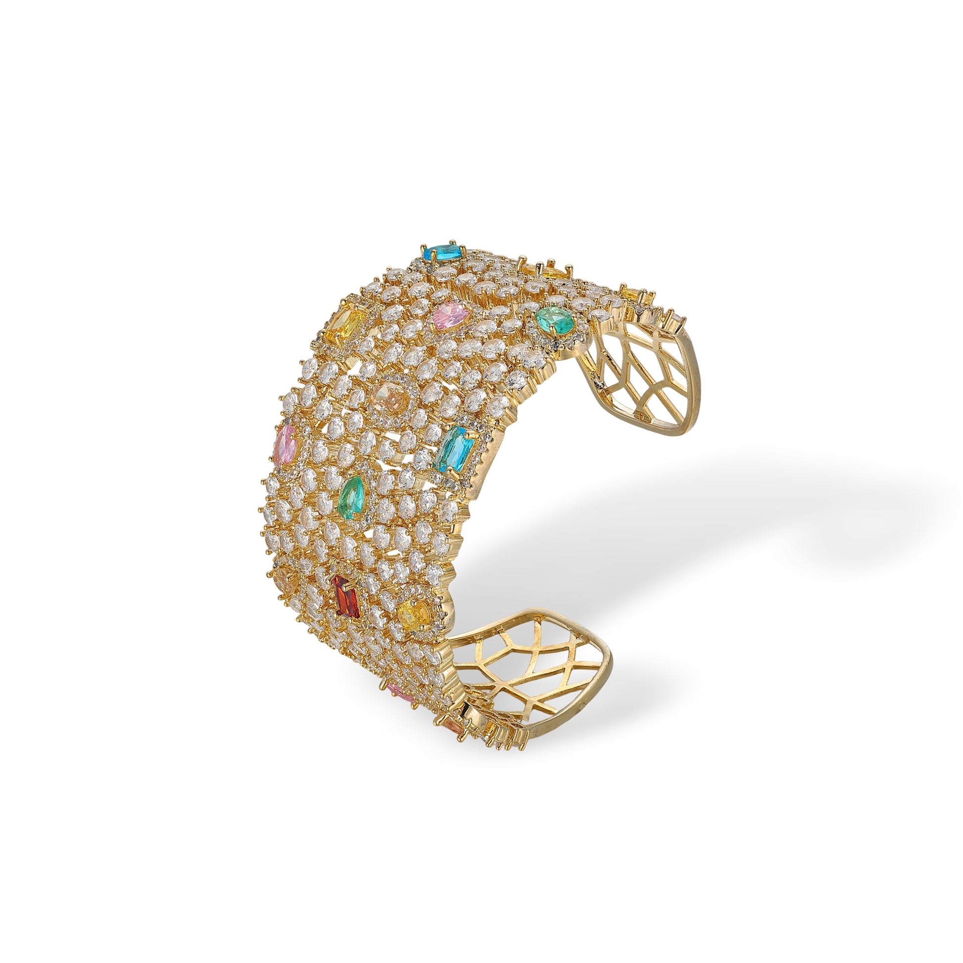 Dionysa Multicolor Mixed Shape Open Bangle