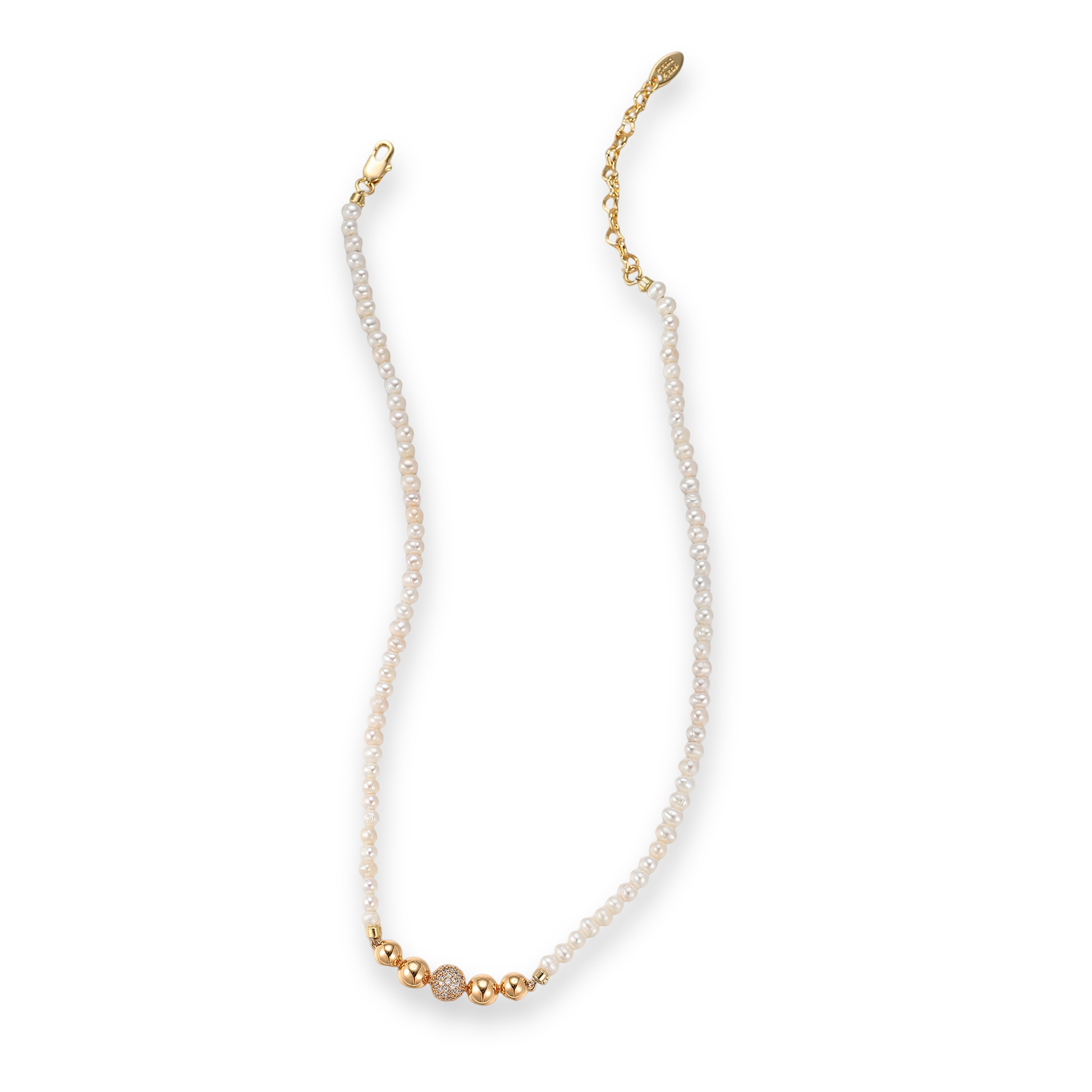 Domitilla 18K Gold Bead Pearl Necklace