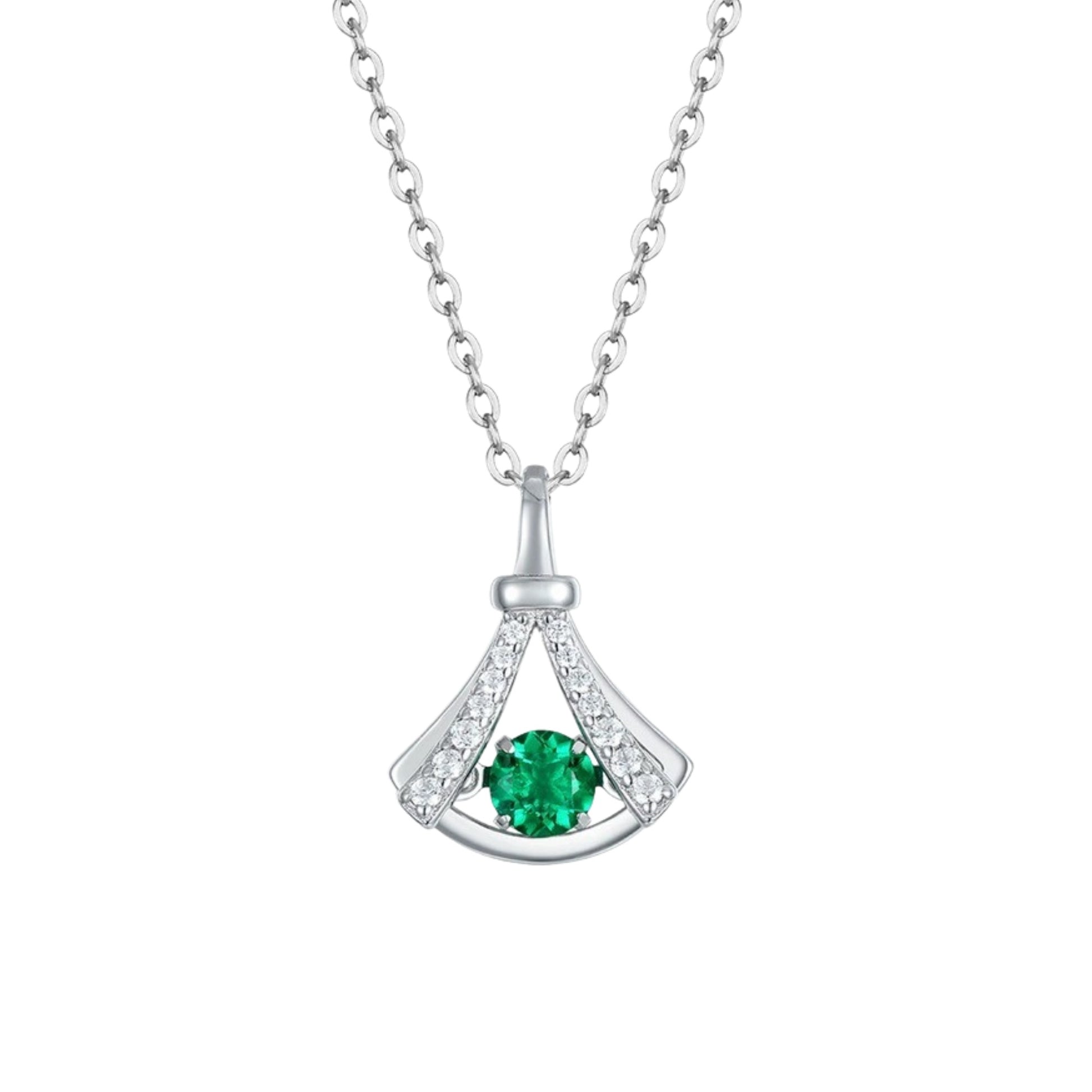 Douceline Emerald Green Fan Necklace
