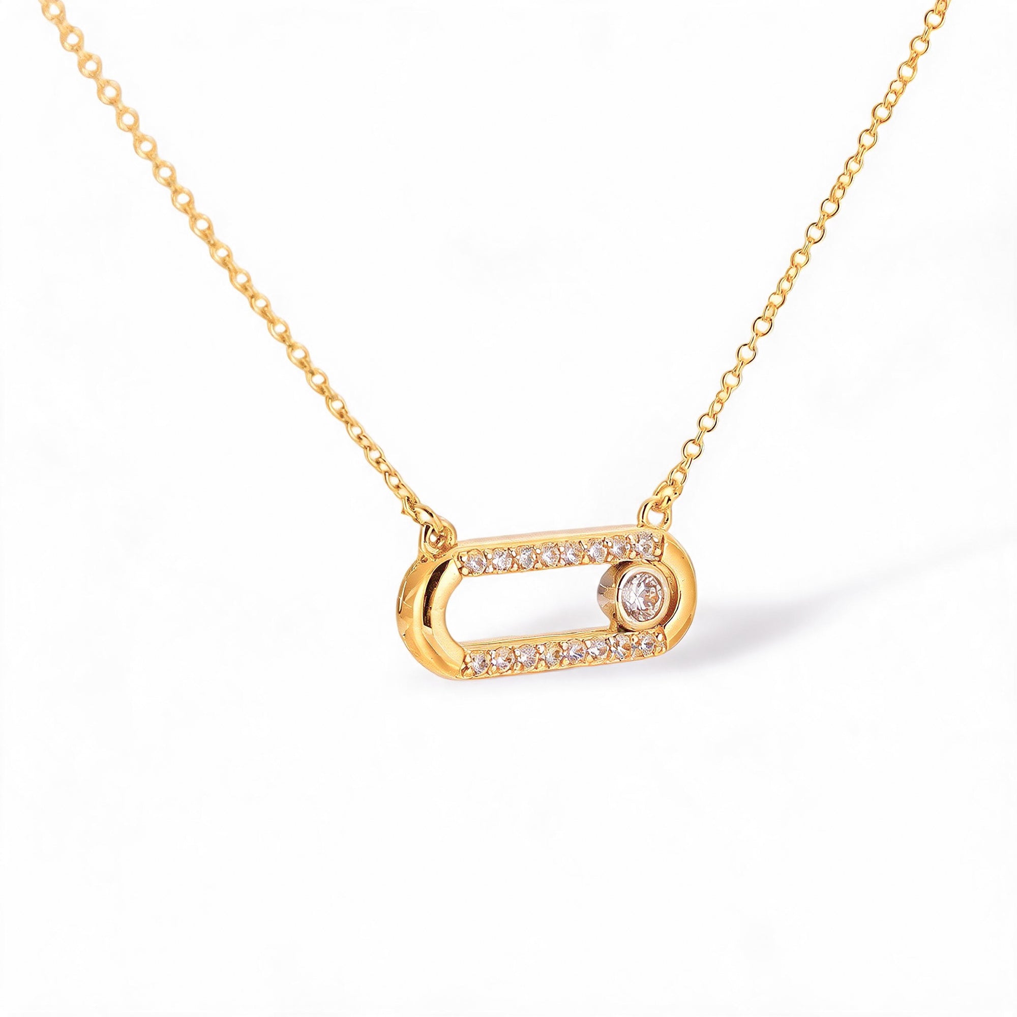 Dune 18K Gold Move Oval Necklace