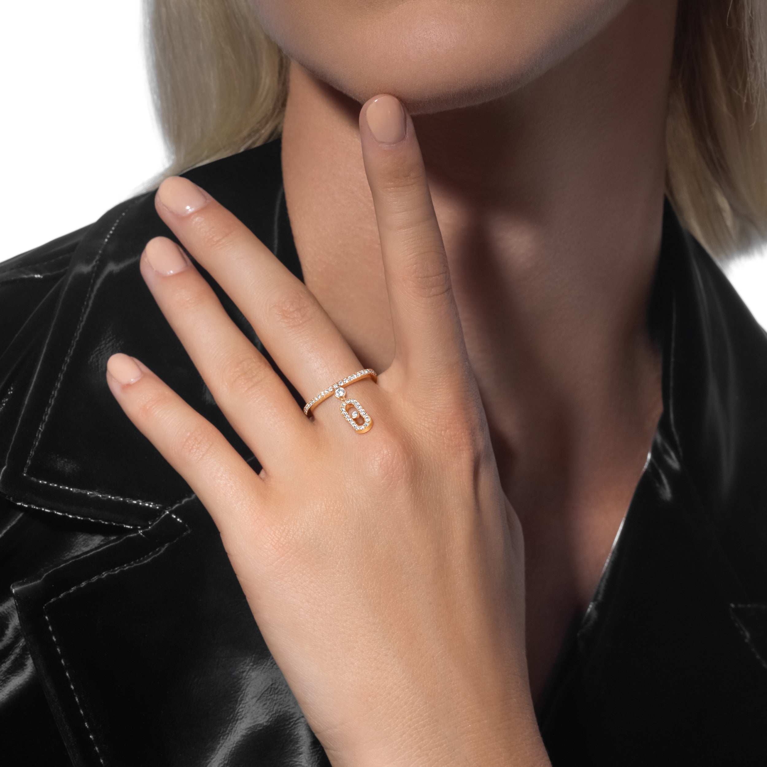 Dune 14K Gold Oval Drop Ring