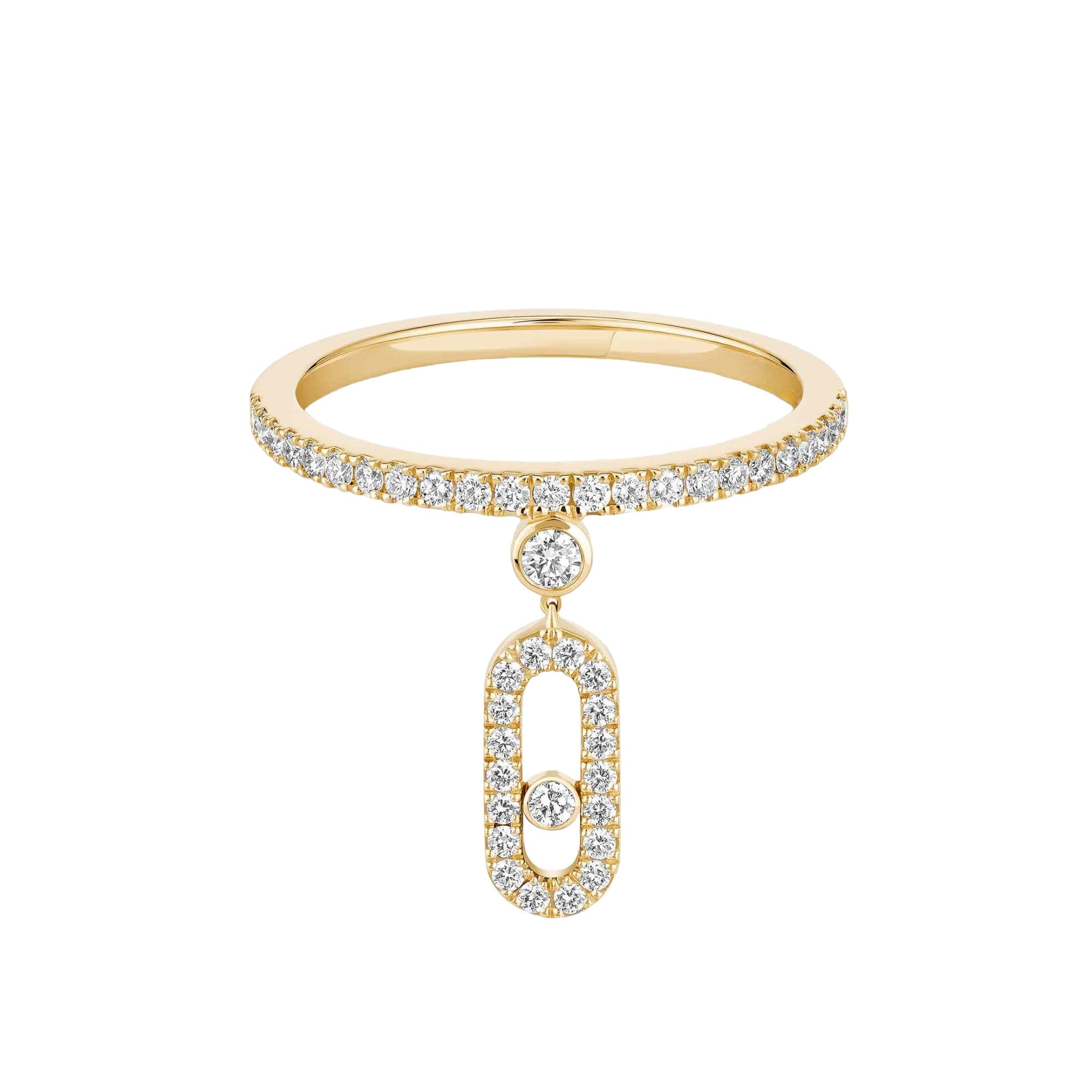 Dune 14K Gold Oval Drop Ring