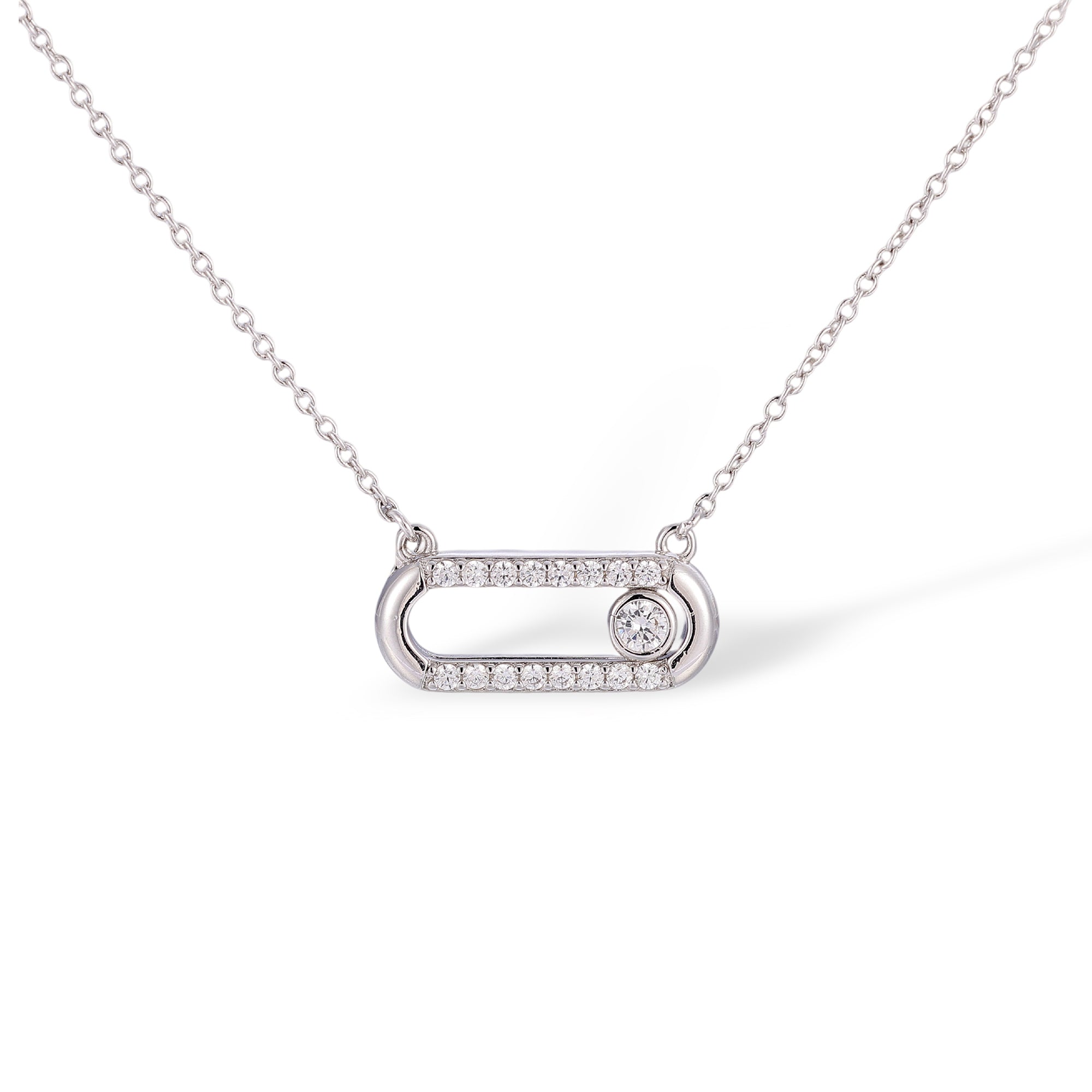 Dune White Move Oval Necklace