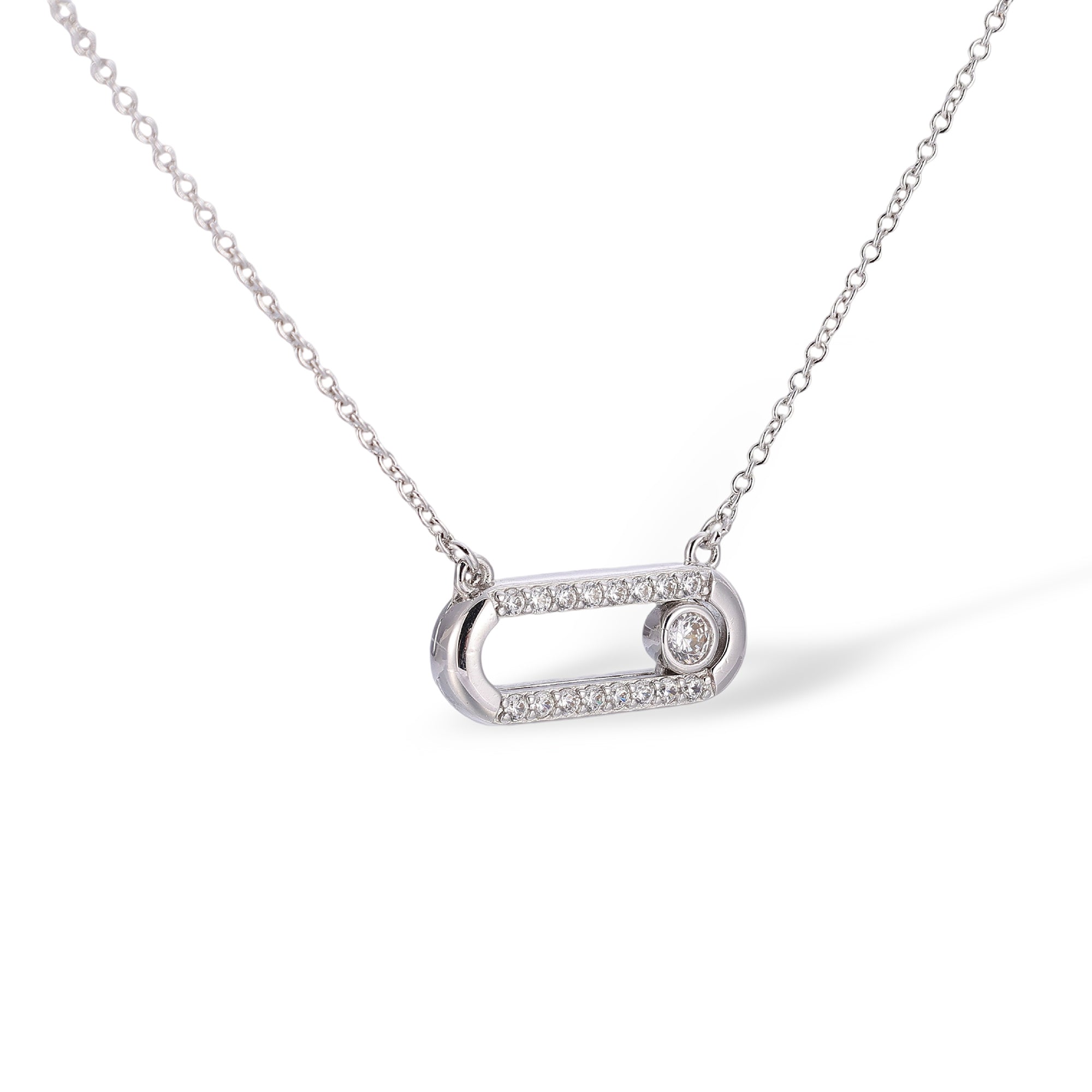 Dune White Move Oval Necklace