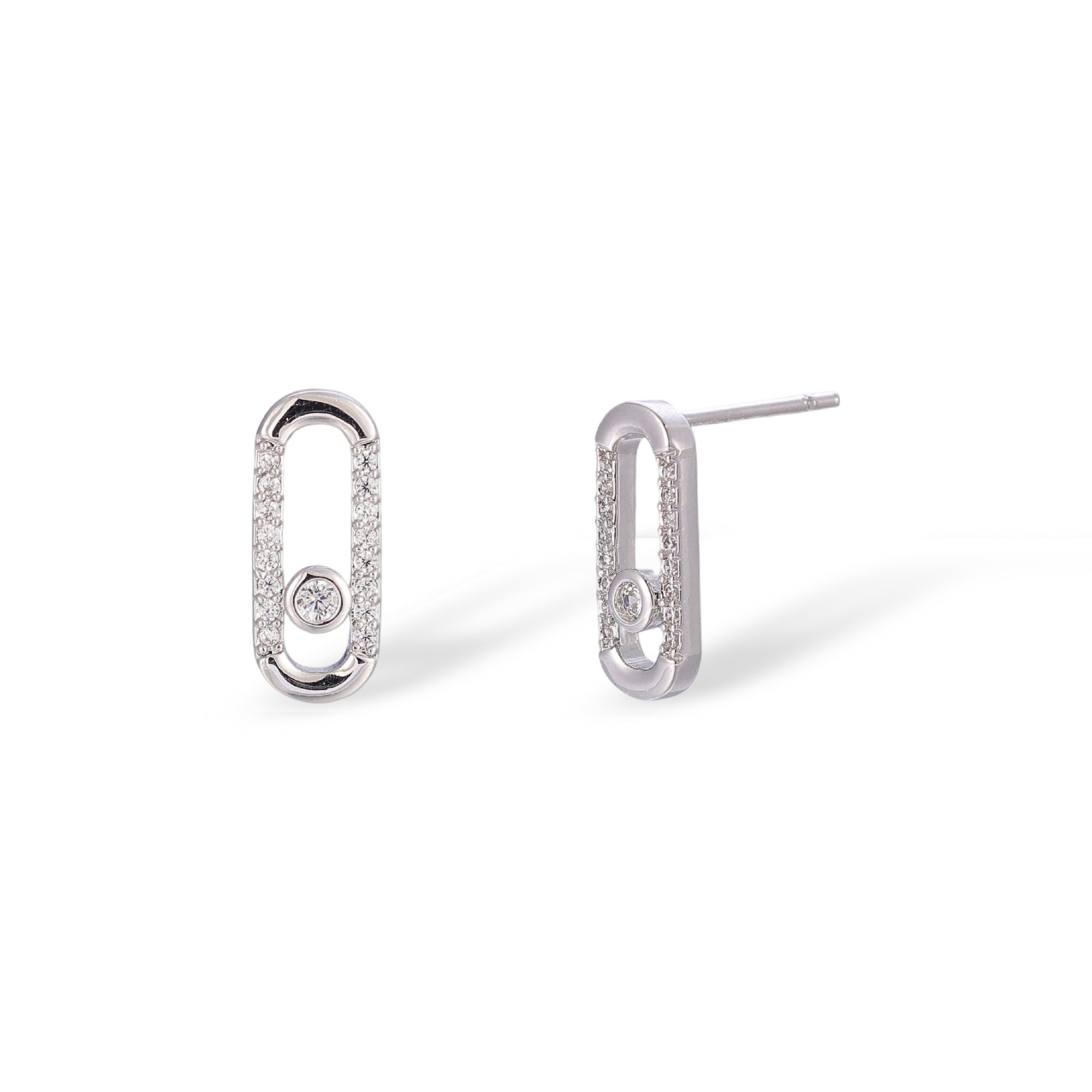 Dune White Oval Earrings
