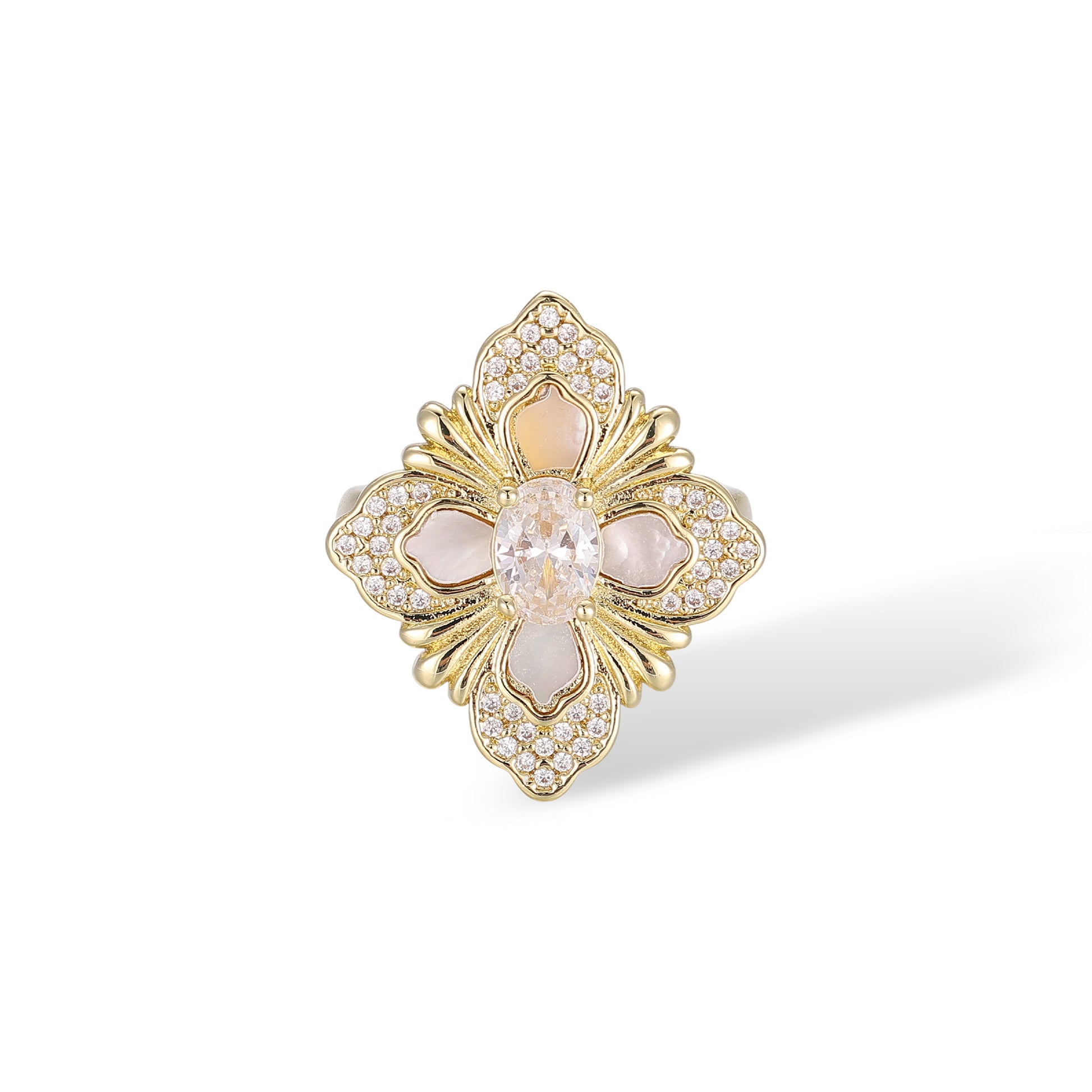 Eberlind 14K Gold Floral Open Ring
