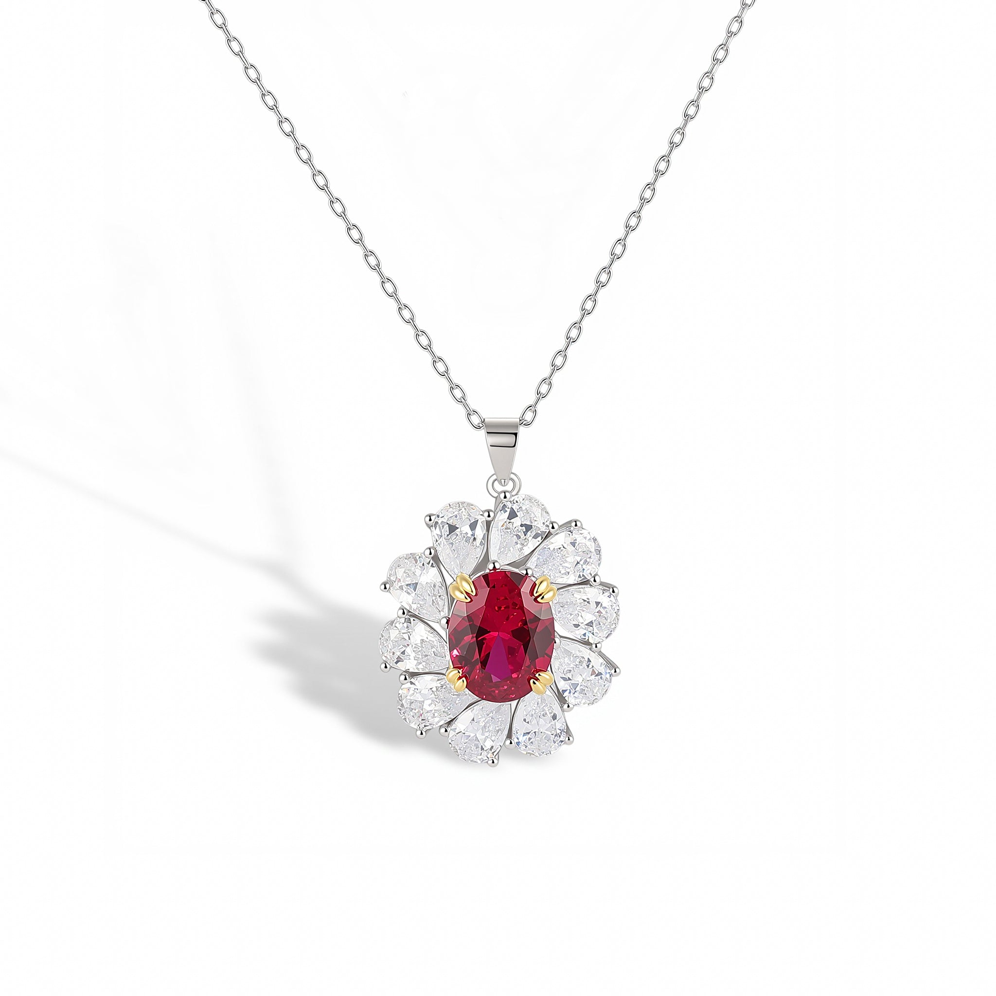 Éclat Ruby Blossom Necklace