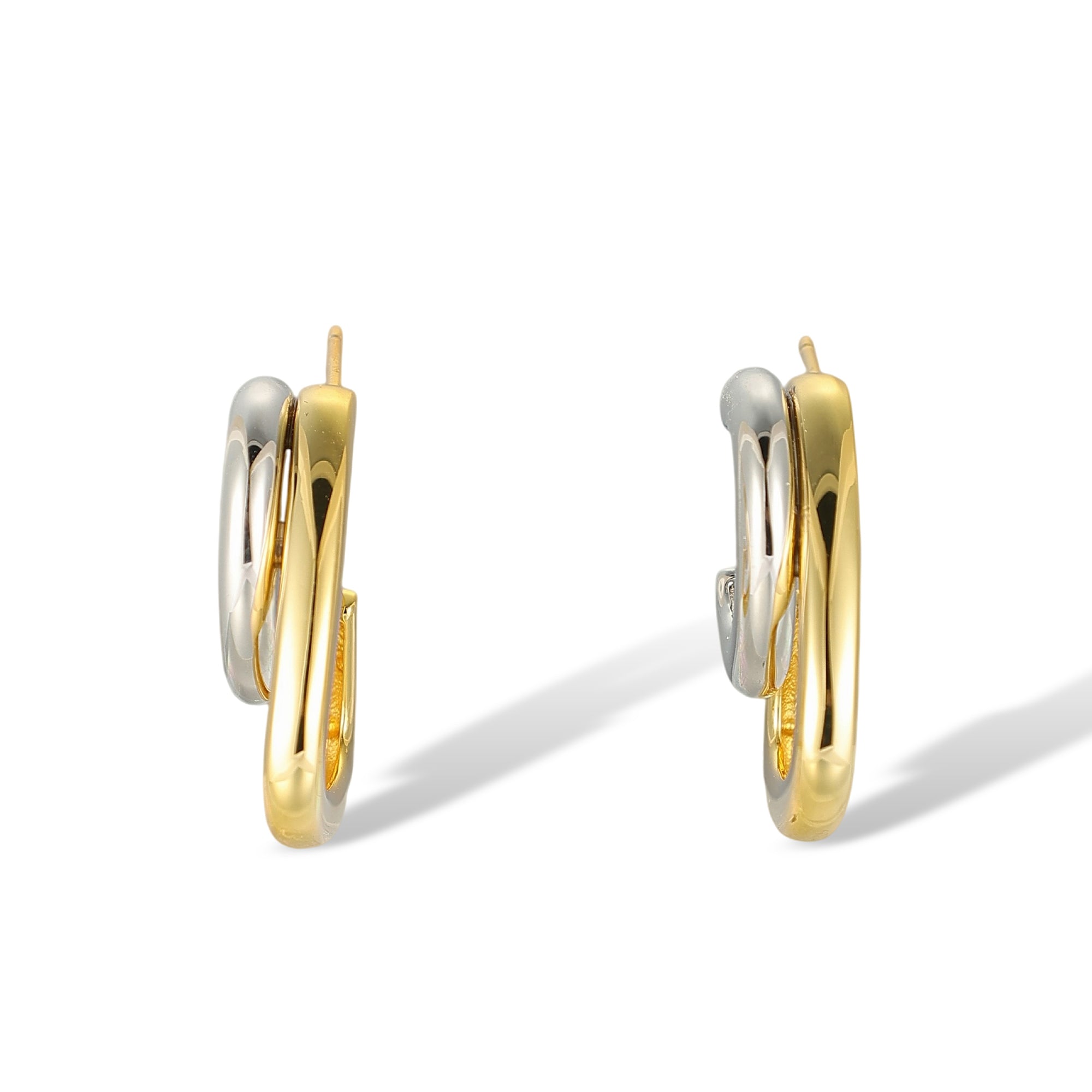 Edelgard 14K Gold Two-Tone C Shaped Earrings