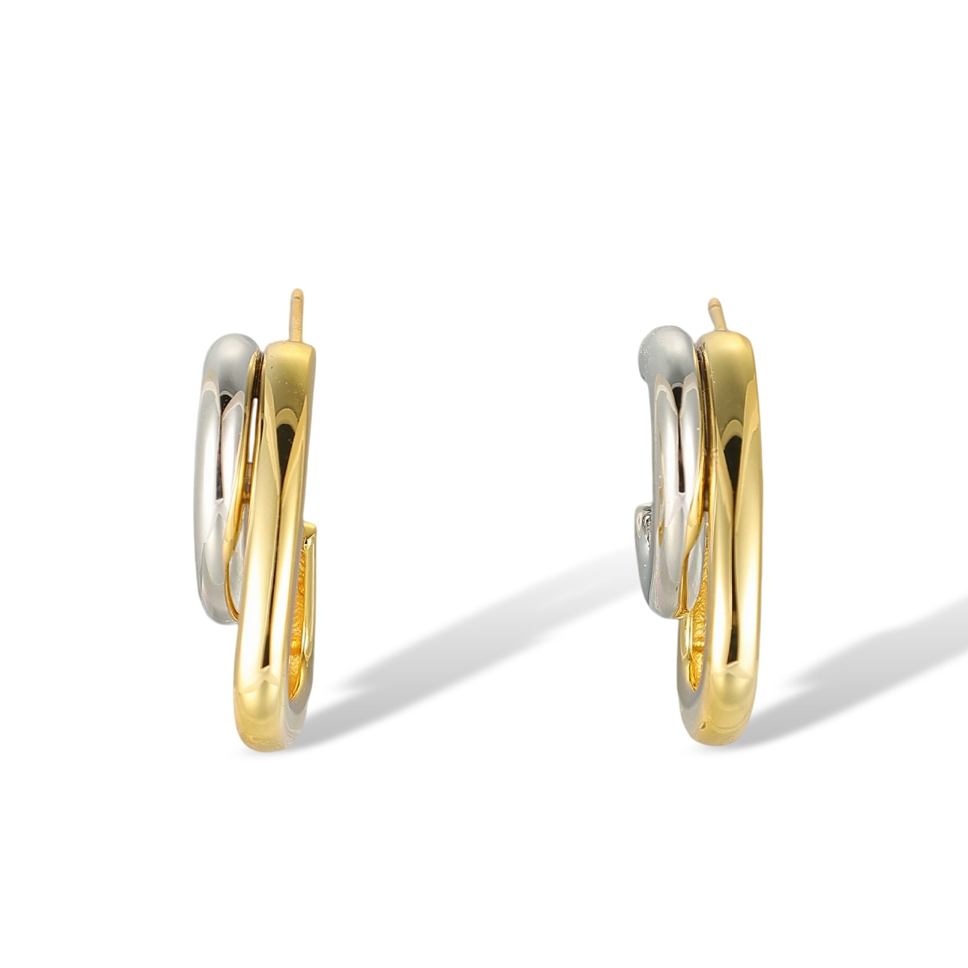 Edelgard 14K Gold Two-Tone C Shaped Earrings