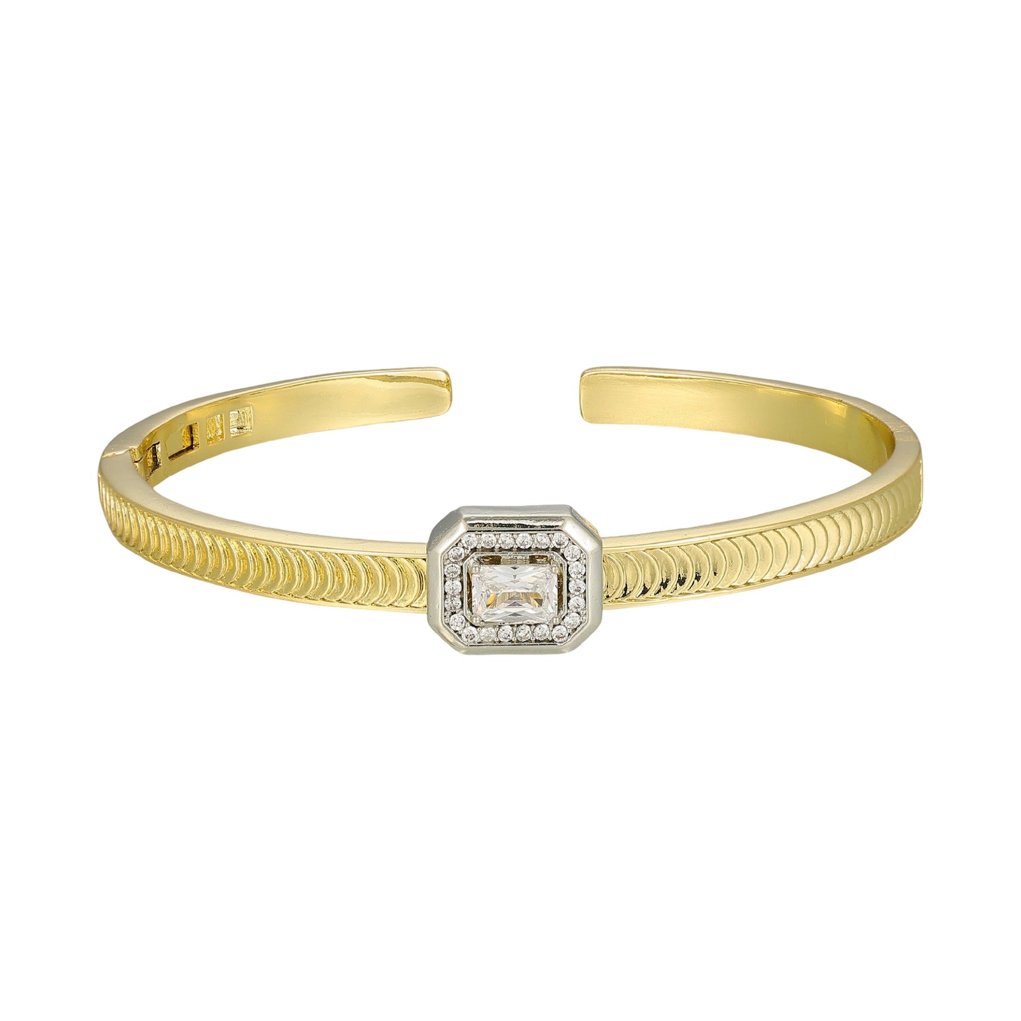 Edelgunde 14K Gold Rectangular Open Bangle
