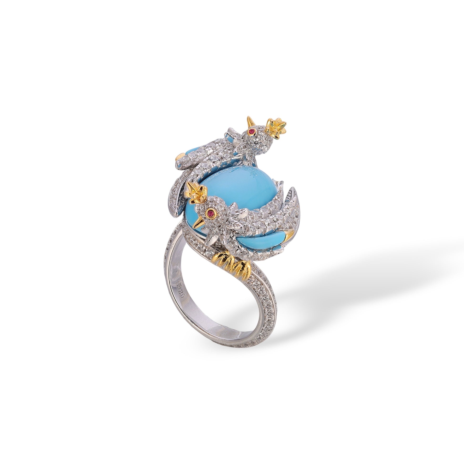 Edelhild Turquoise Bird Oval Ring