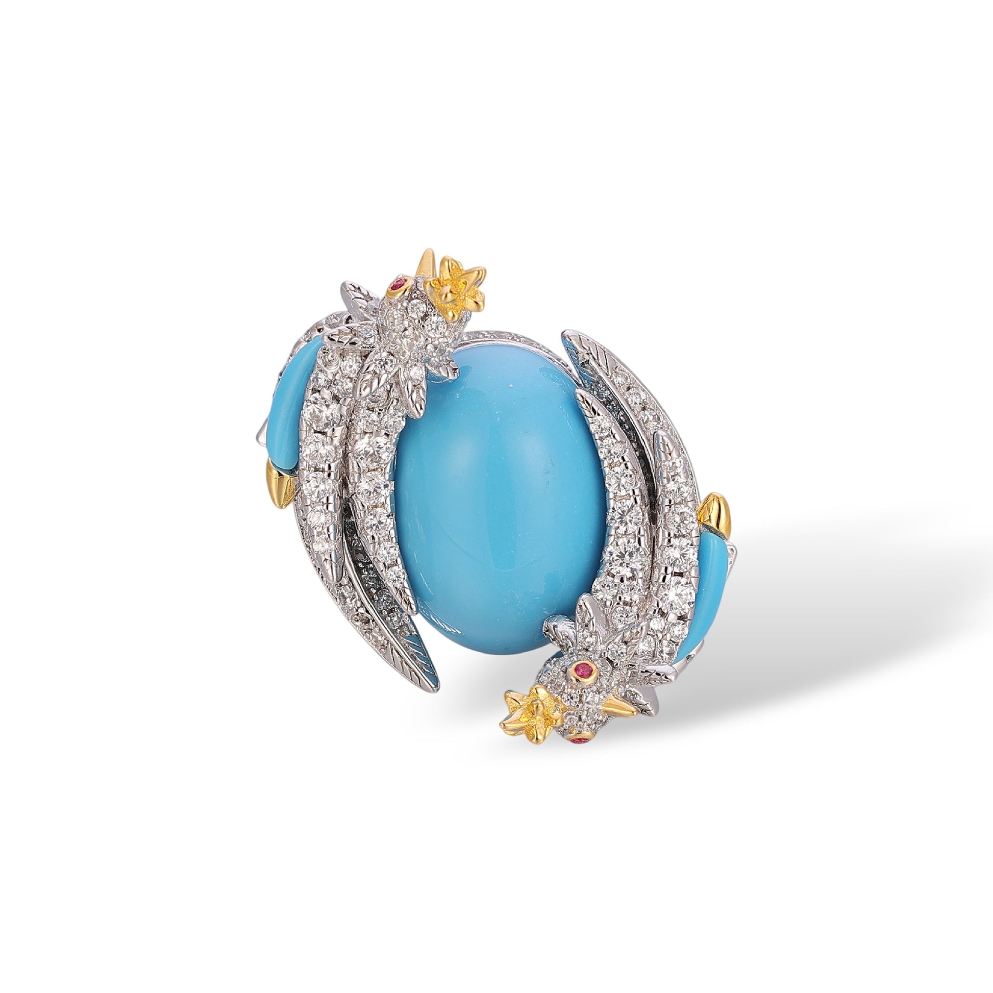 Edelhild Turquoise Bird Oval Ring