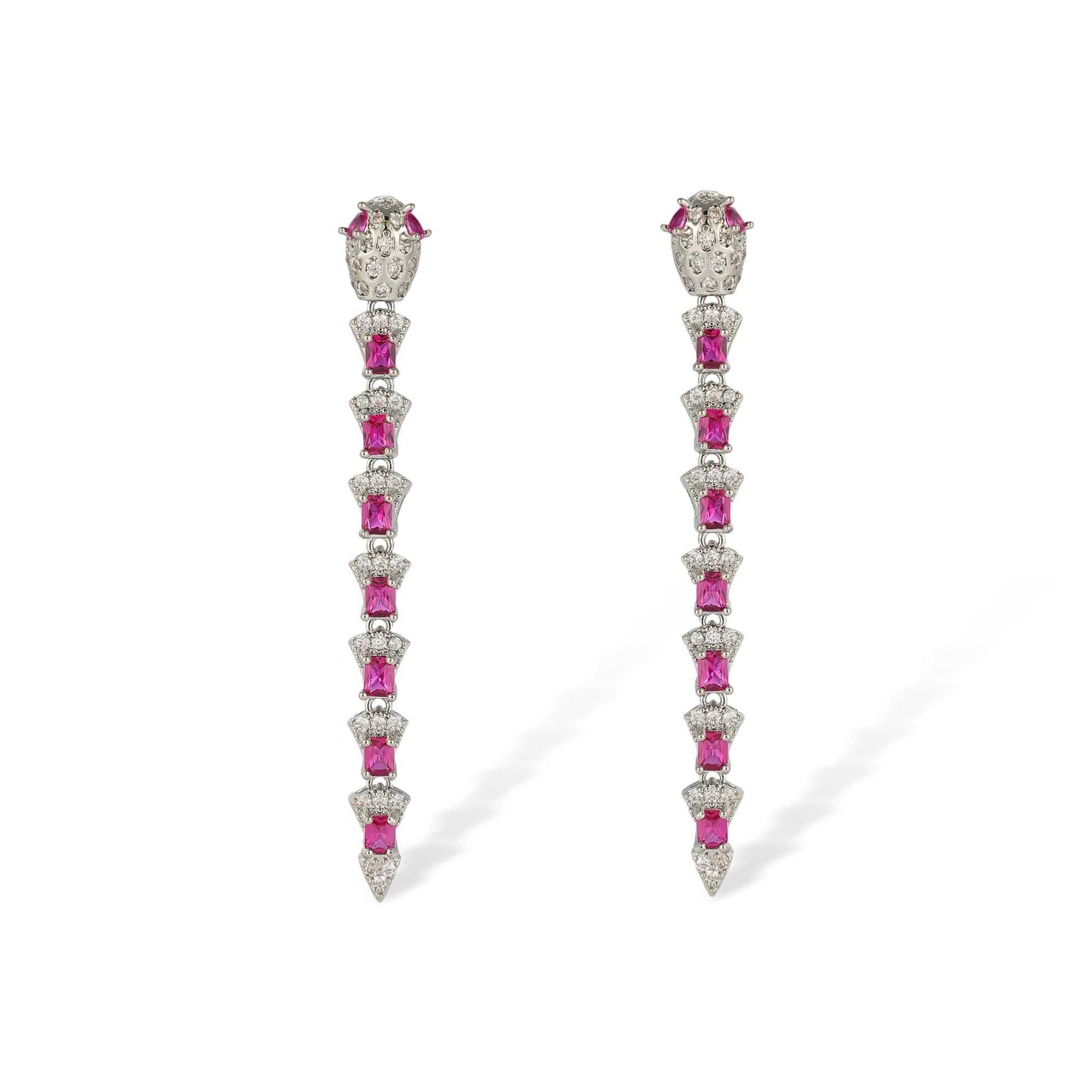 Edellinde Red Snake Drop Earrings