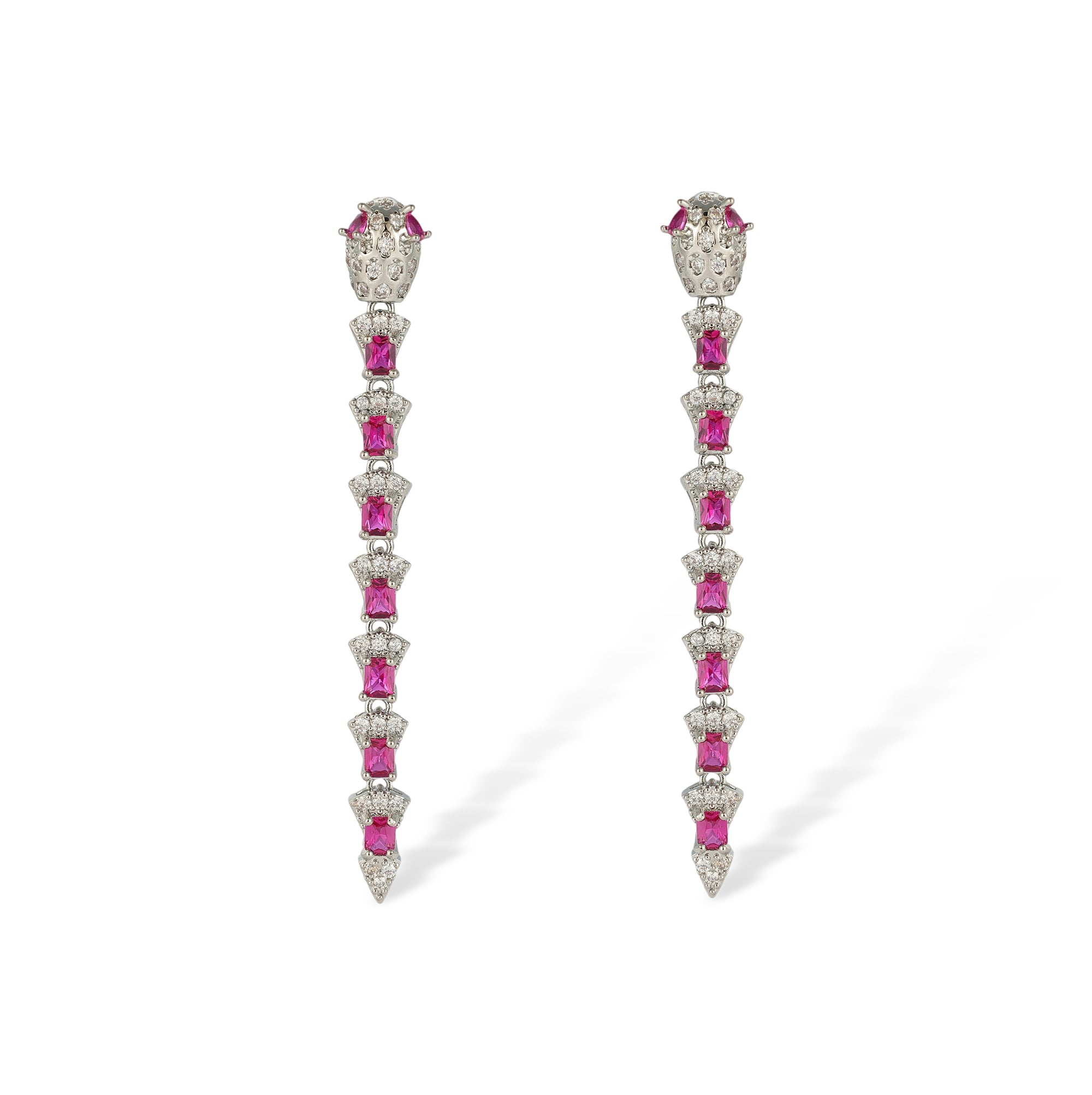 Edellinde Red Snake Drop Earrings