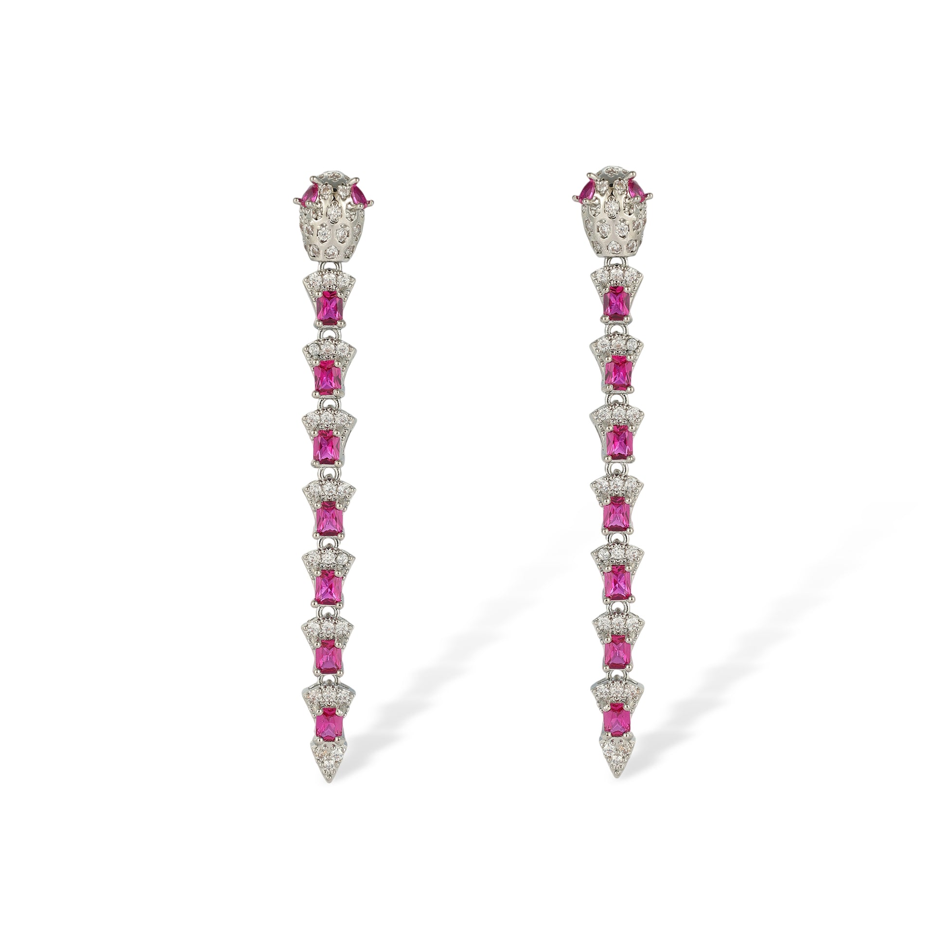 Edellinde Red Snake Drop Earrings
